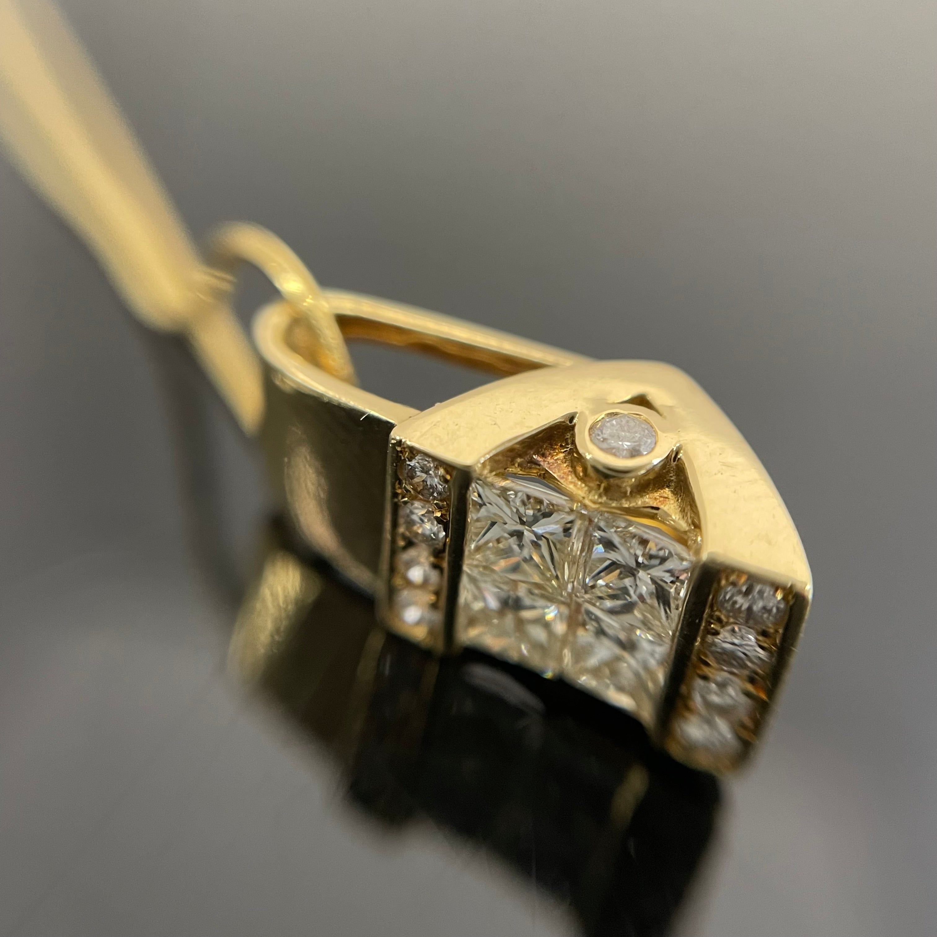 【送料無料】_ ノンブランド _K18ダイヤモンドネックレス_FD0.75ct/5.4g/45cm_ 中古品