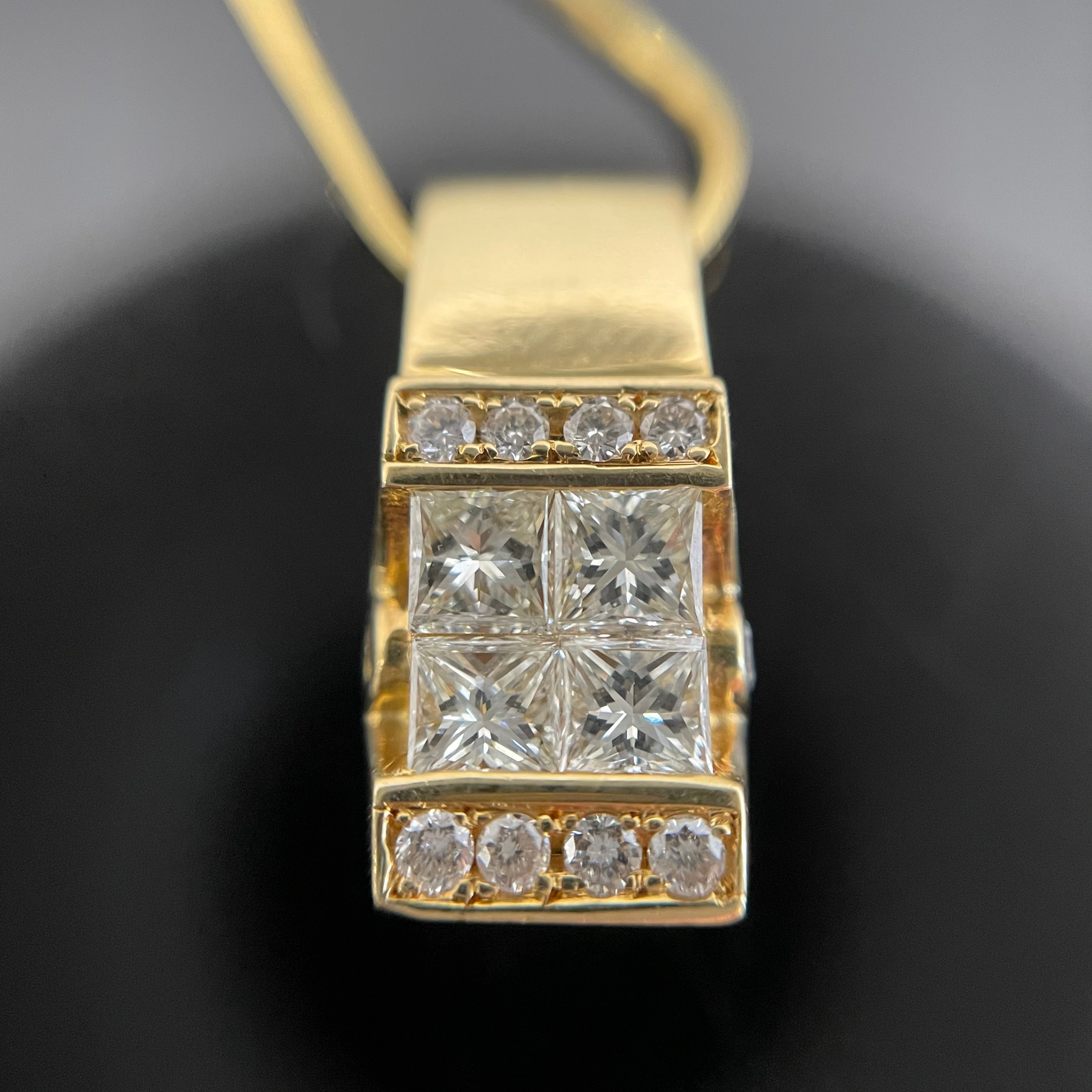 【送料無料】_ ノンブランド _K18ダイヤモンドネックレス_FD0.75ct/5.4g/45cm_ 中古品
