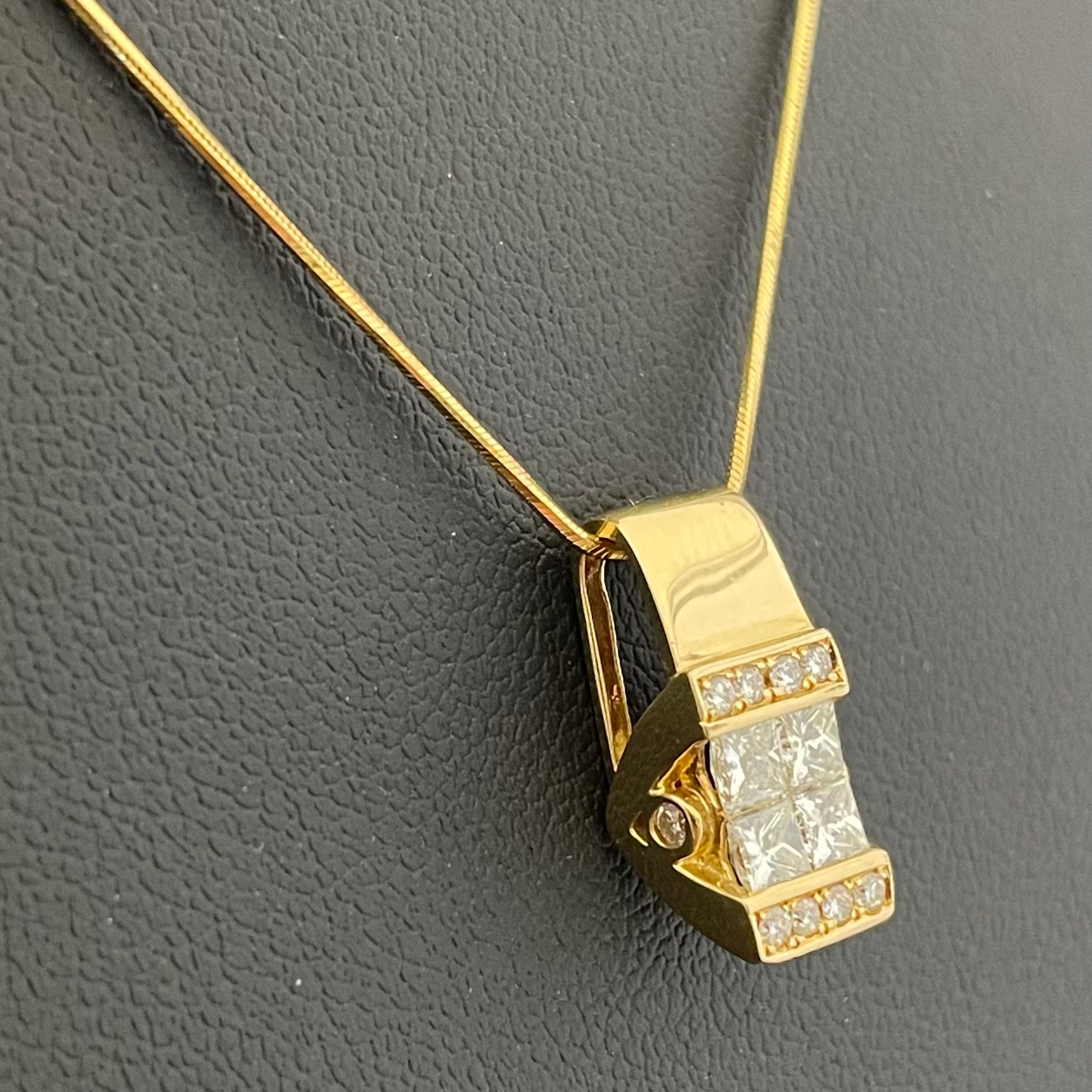 【送料無料】_ ノンブランド _K18ダイヤモンドネックレス_FD0.75ct/5.4g/45cm_ 中古品