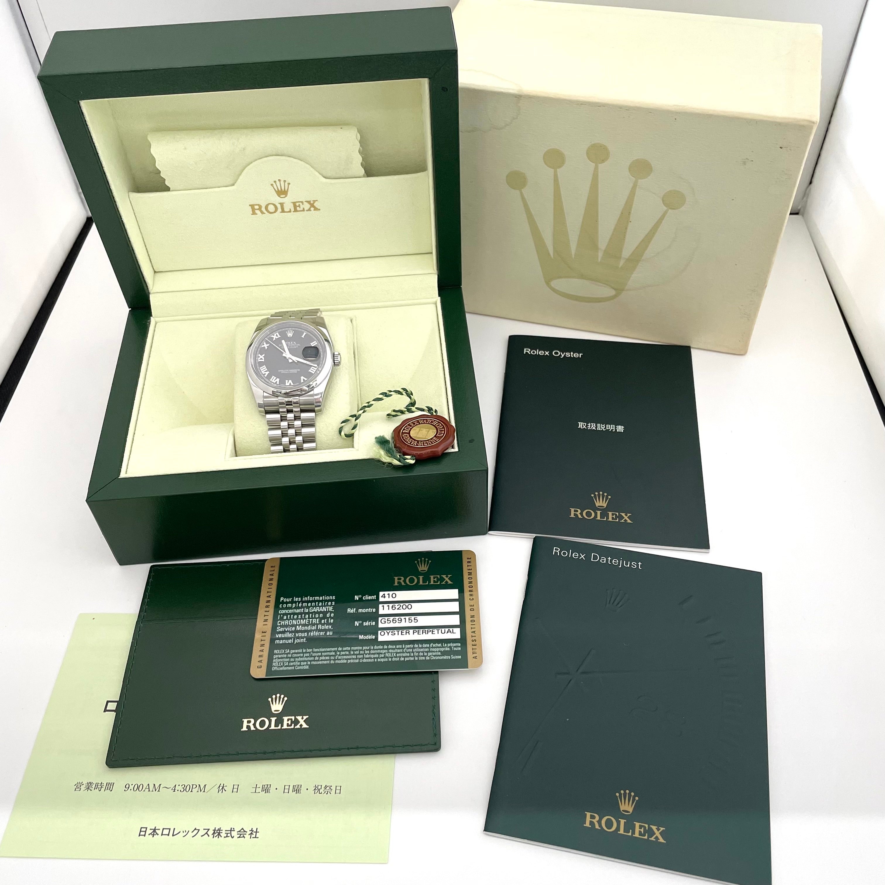 【送料無料】_ ROLEX_(ロレックス)_デイトジャスト _116200ブラックローマン_ ジュビリーブレス_中古品