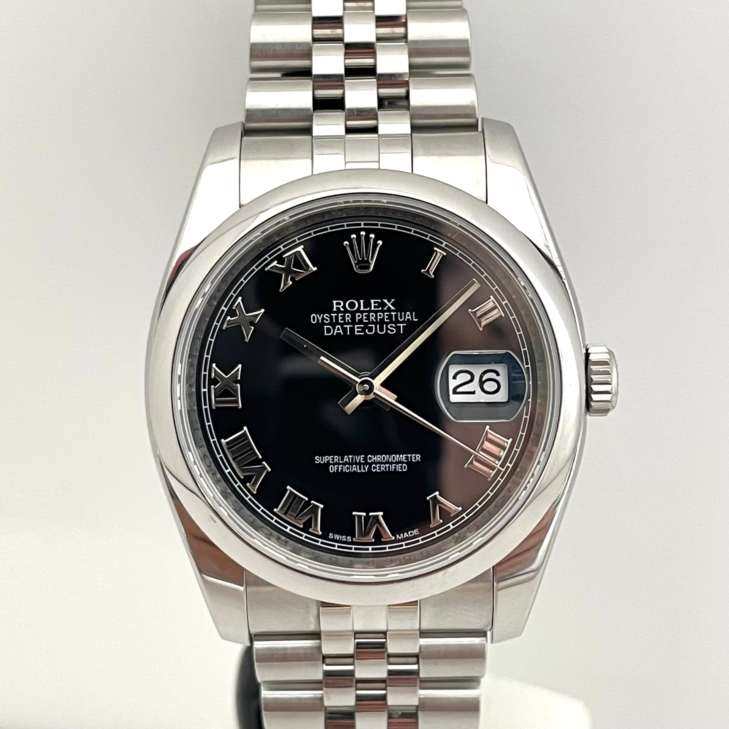 【送料無料】_ ROLEX_(ロレックス)_デイトジャスト _116200ブラックローマン_ ジュビリーブレス_中古品