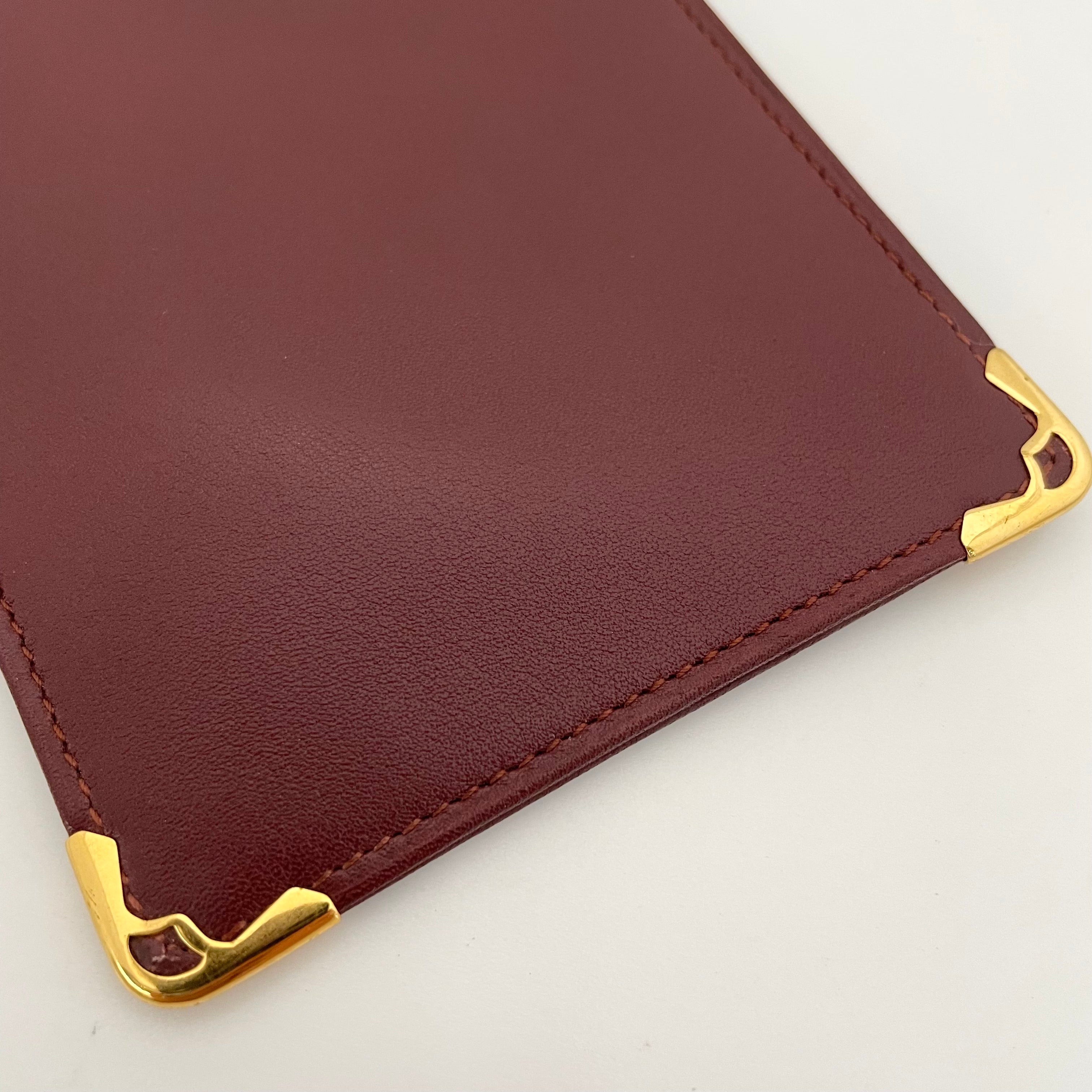 【送料無料】_ Cartier_(カルティエ)_眼鏡ケース マストライン_ボルドーxゴールド_ 中古品