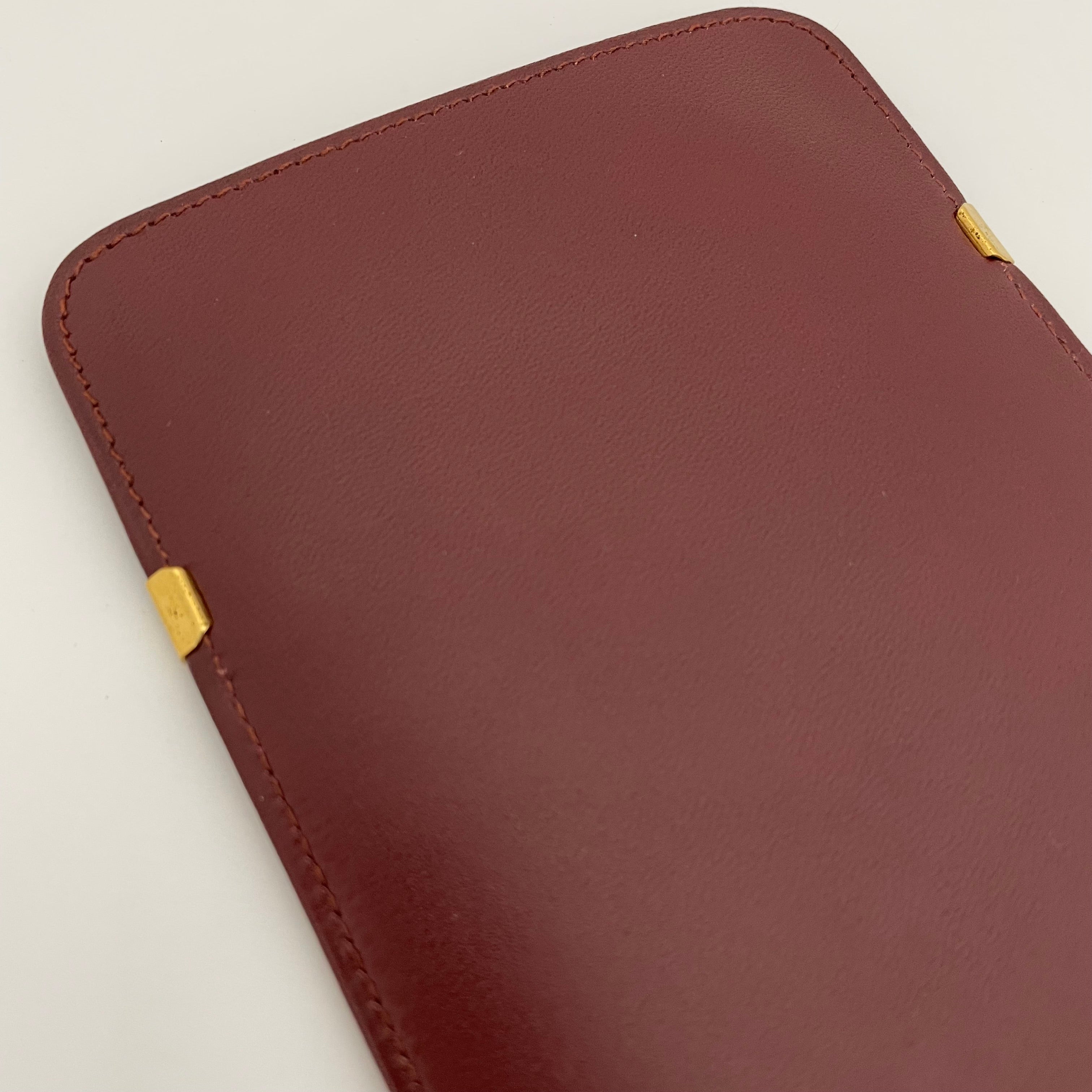 【送料無料】_ Cartier_(カルティエ)_眼鏡ケース マストライン_ボルドーxゴールド_ 中古品