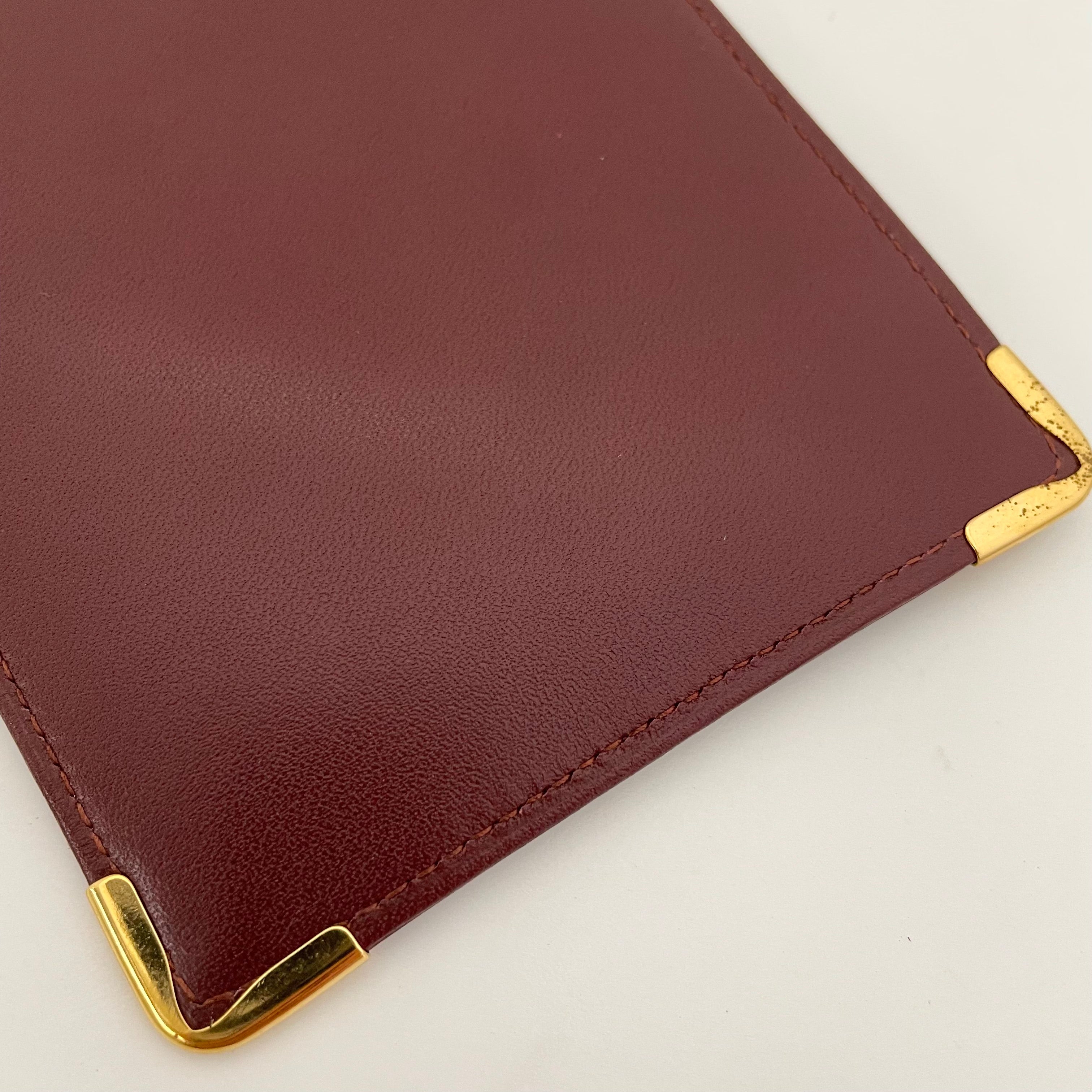 【送料無料】_ Cartier_(カルティエ)_眼鏡ケース マストライン_ボルドーxゴールド_ 中古品