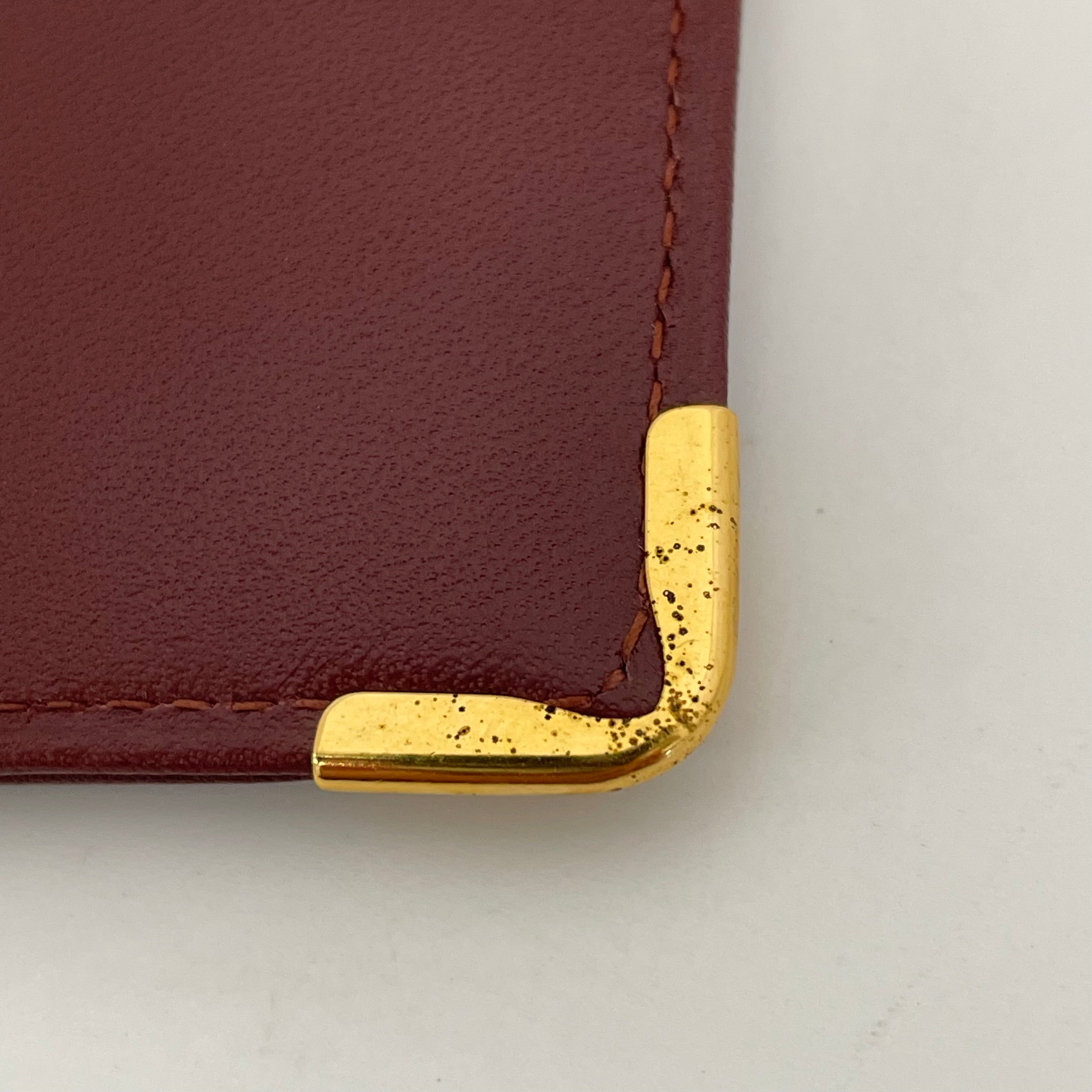 【送料無料】_ Cartier_(カルティエ)_眼鏡ケース マストライン_ボルドーxゴールド_ 中古品