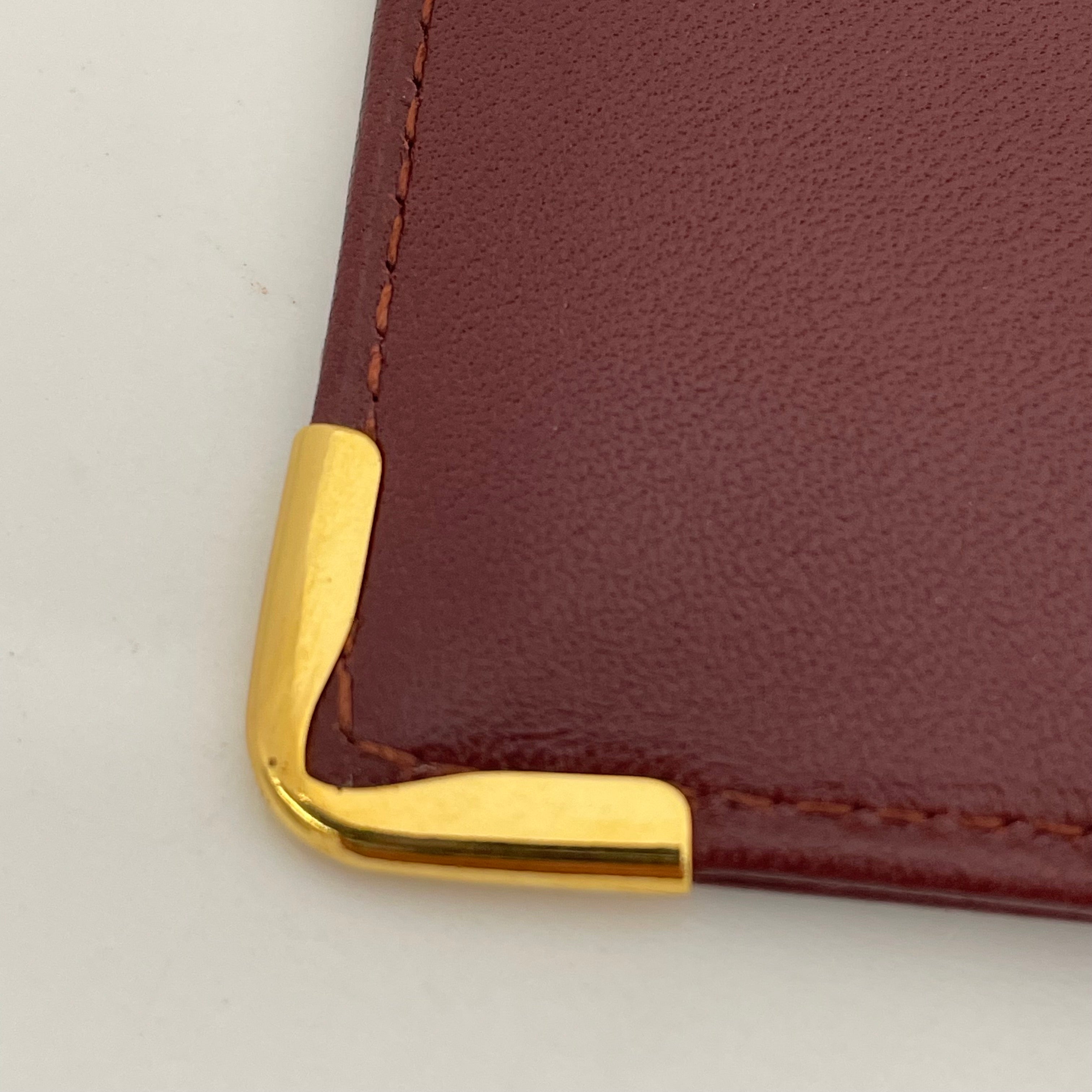 【送料無料】_ Cartier_(カルティエ)_眼鏡ケース マストライン_ボルドーxゴールド_ 中古品