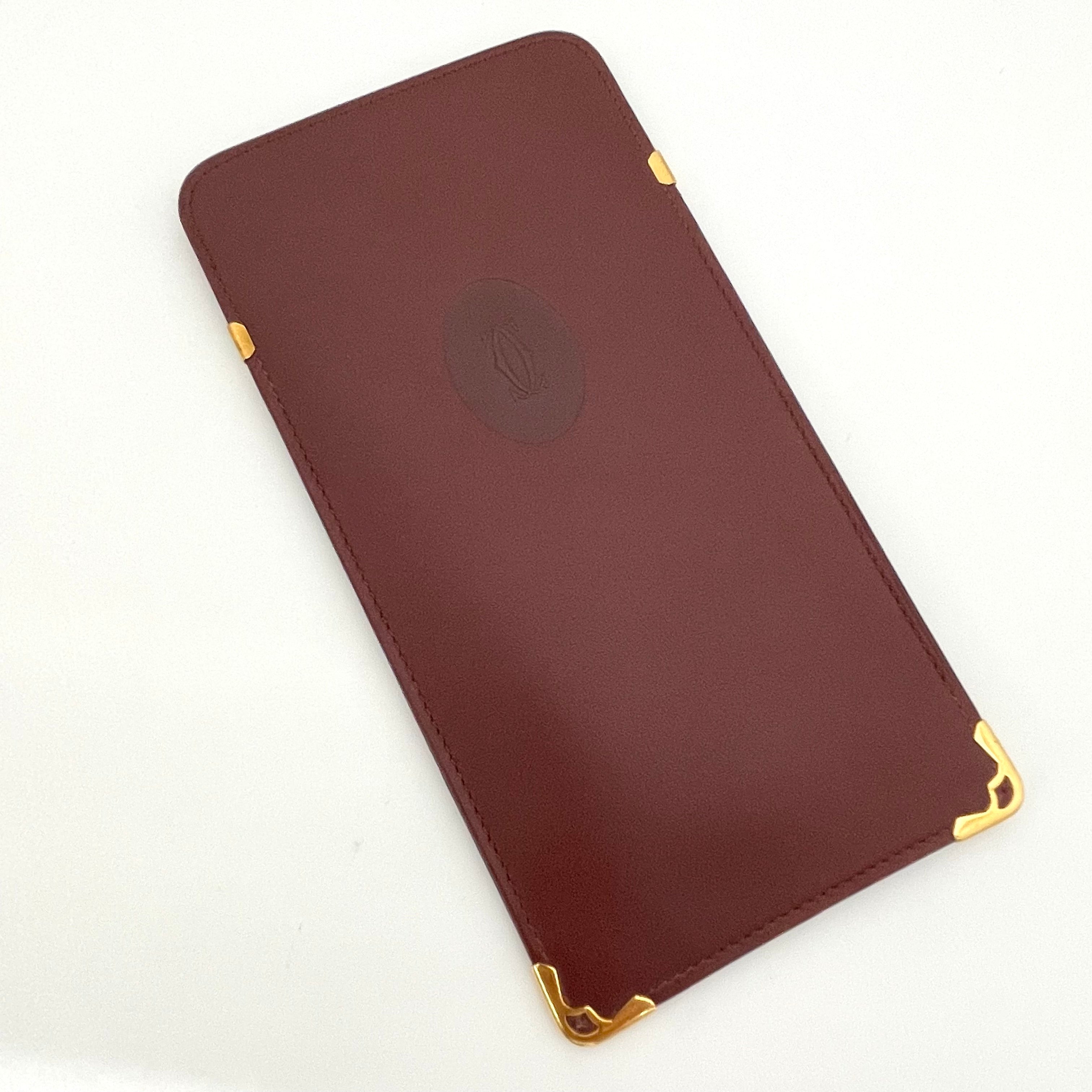 【送料無料】_ Cartier_(カルティエ)_眼鏡ケース マストライン_ボルドーxゴールド_ 中古品