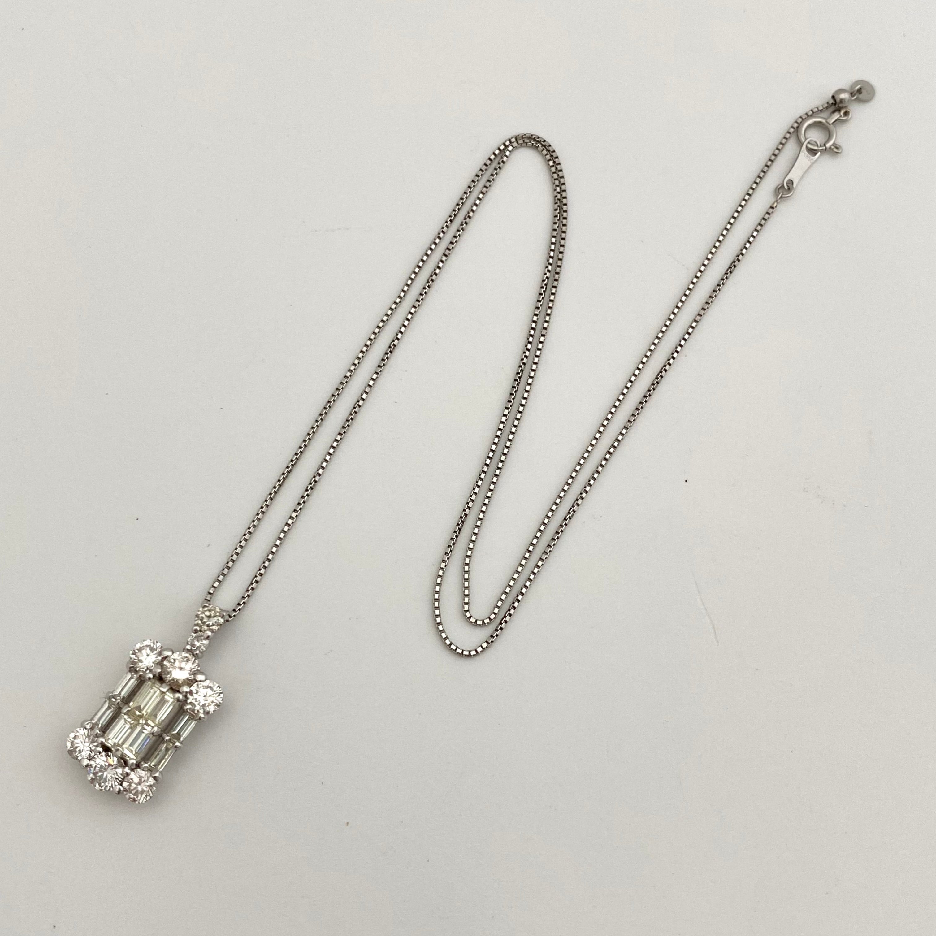 【送料無料】_ ノンブランド_ Pt900/Pt850_ダイヤモンドネックレス_ FD2.00ct/6.2g_ 中古品