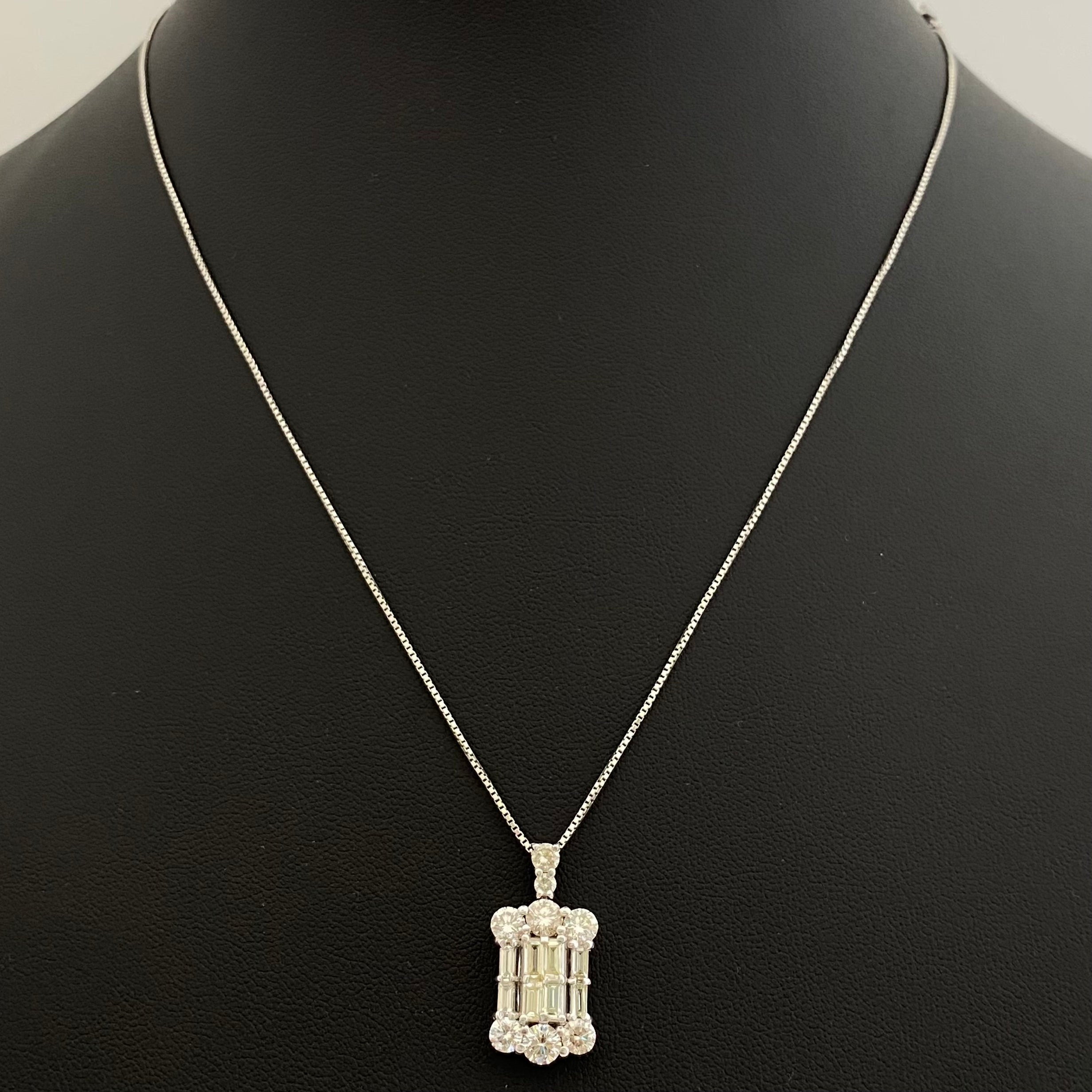 【送料無料】_ ノンブランド_ Pt900/Pt850_ダイヤモンドネックレス_ FD2.00ct/6.2g_ 中古品