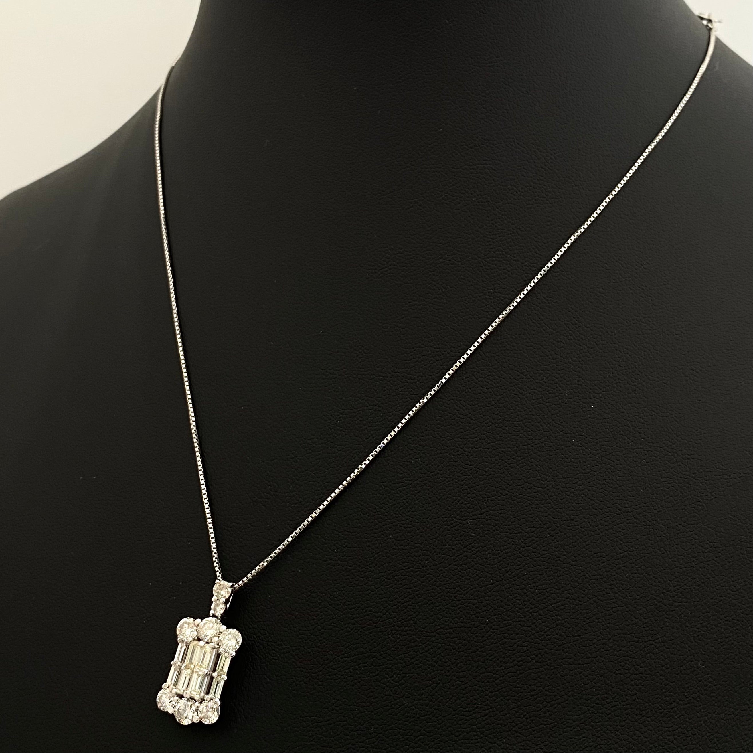 【送料無料】_ ノンブランド_ Pt900/Pt850_ダイヤモンドネックレス_ FD2.00ct/6.2g_ 中古品