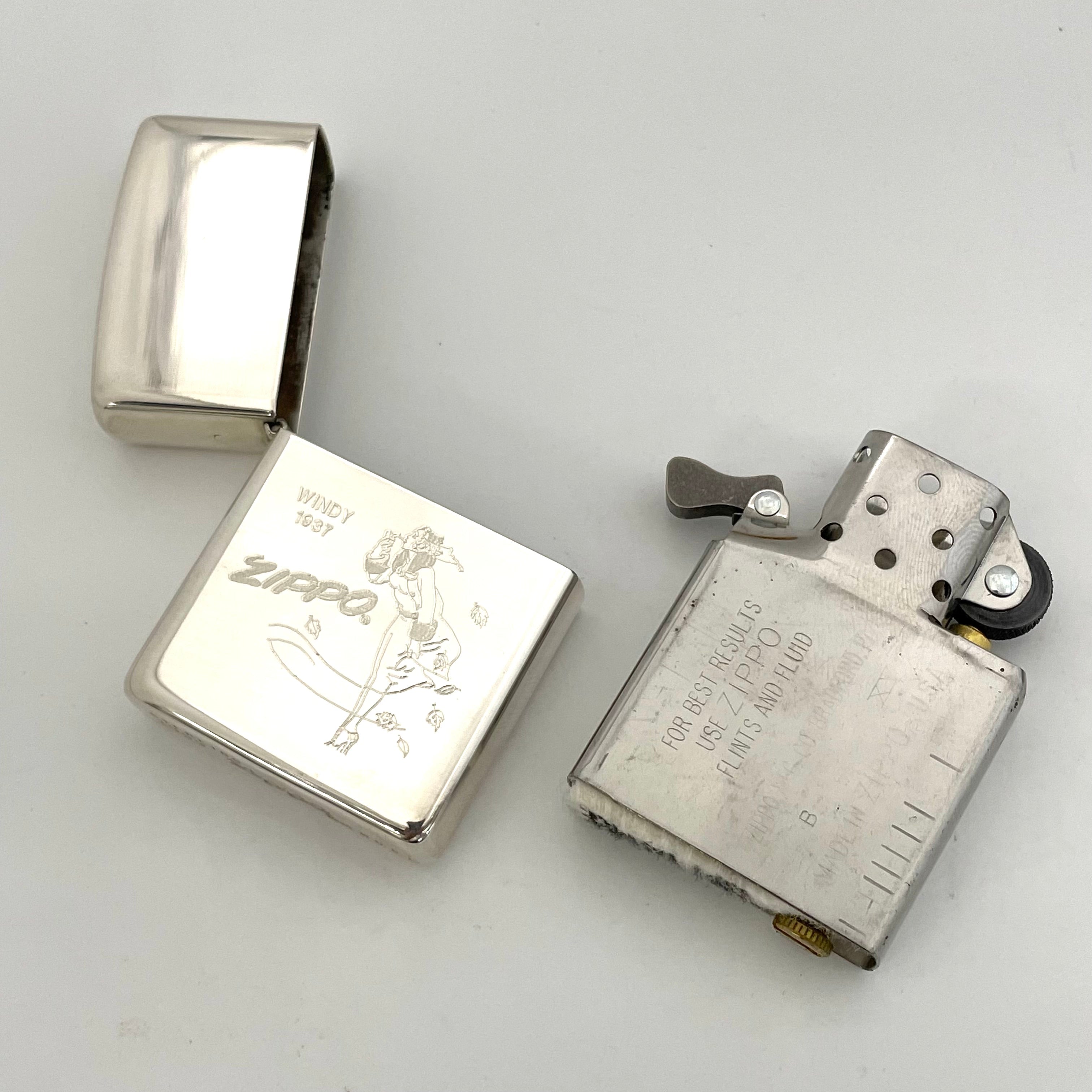 【送料無料】_ Zippo_(ジッポ)_オイルライター _windy 1999年製 _スターリングシルバー_ 未使用品