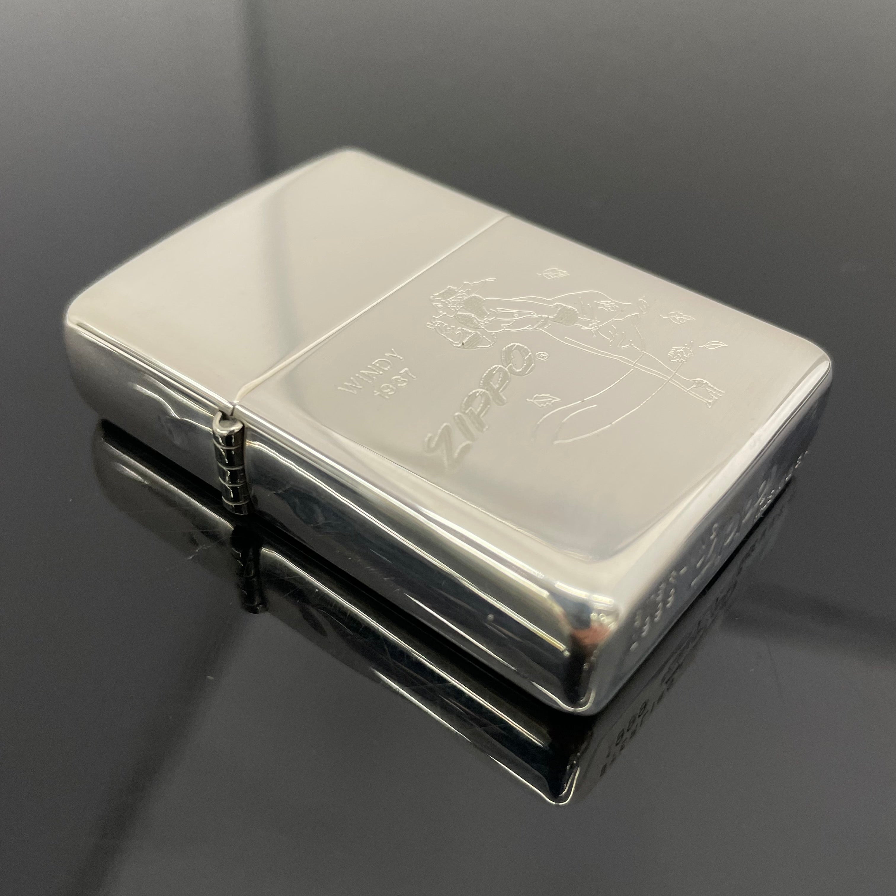 【送料無料】_ Zippo_(ジッポ)_オイルライター _windy 1999年製 _スターリングシルバー_ 未使用品