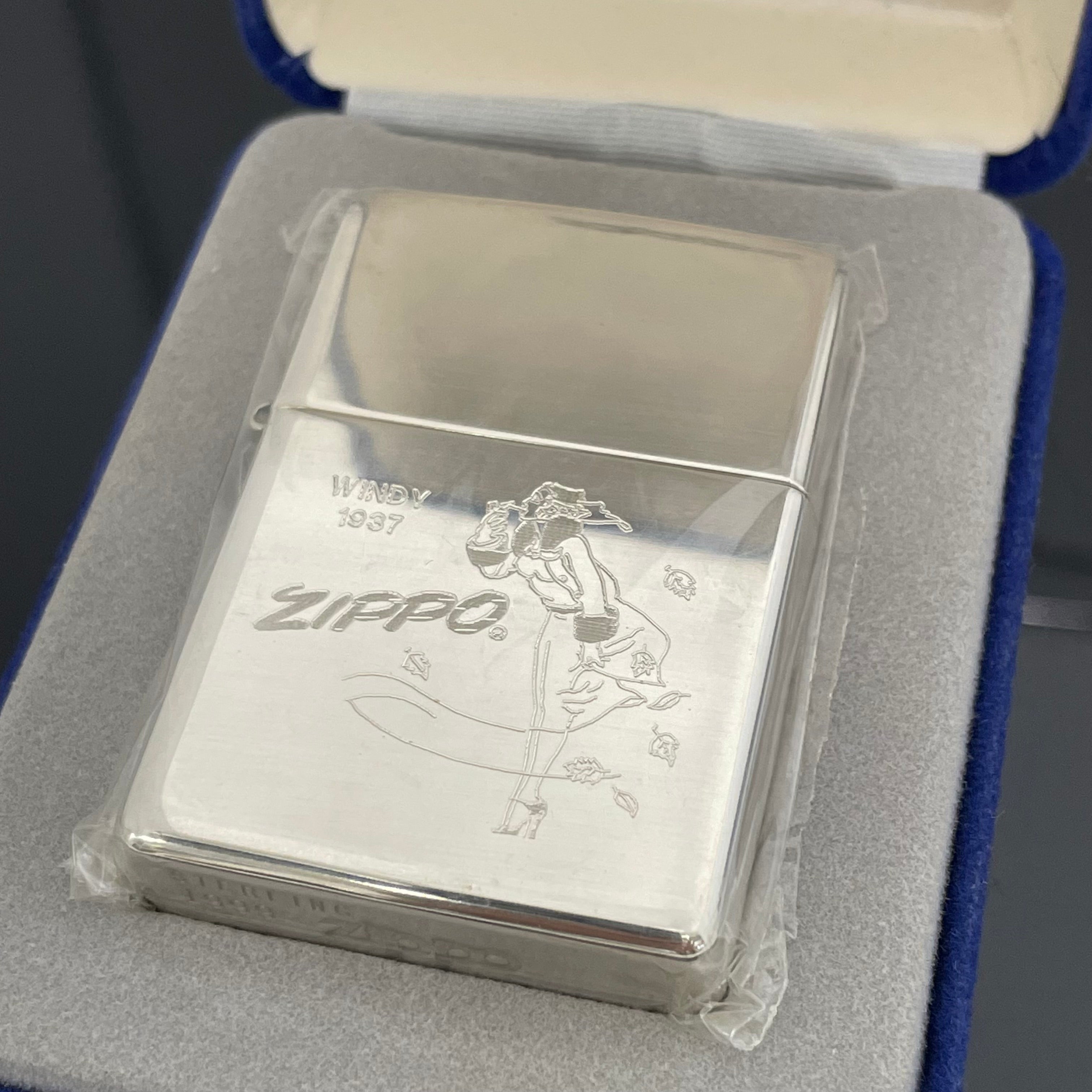 【送料無料】_ Zippo_(ジッポ)_オイルライター _windy 1999年製 _スターリングシルバー_ 未使用品