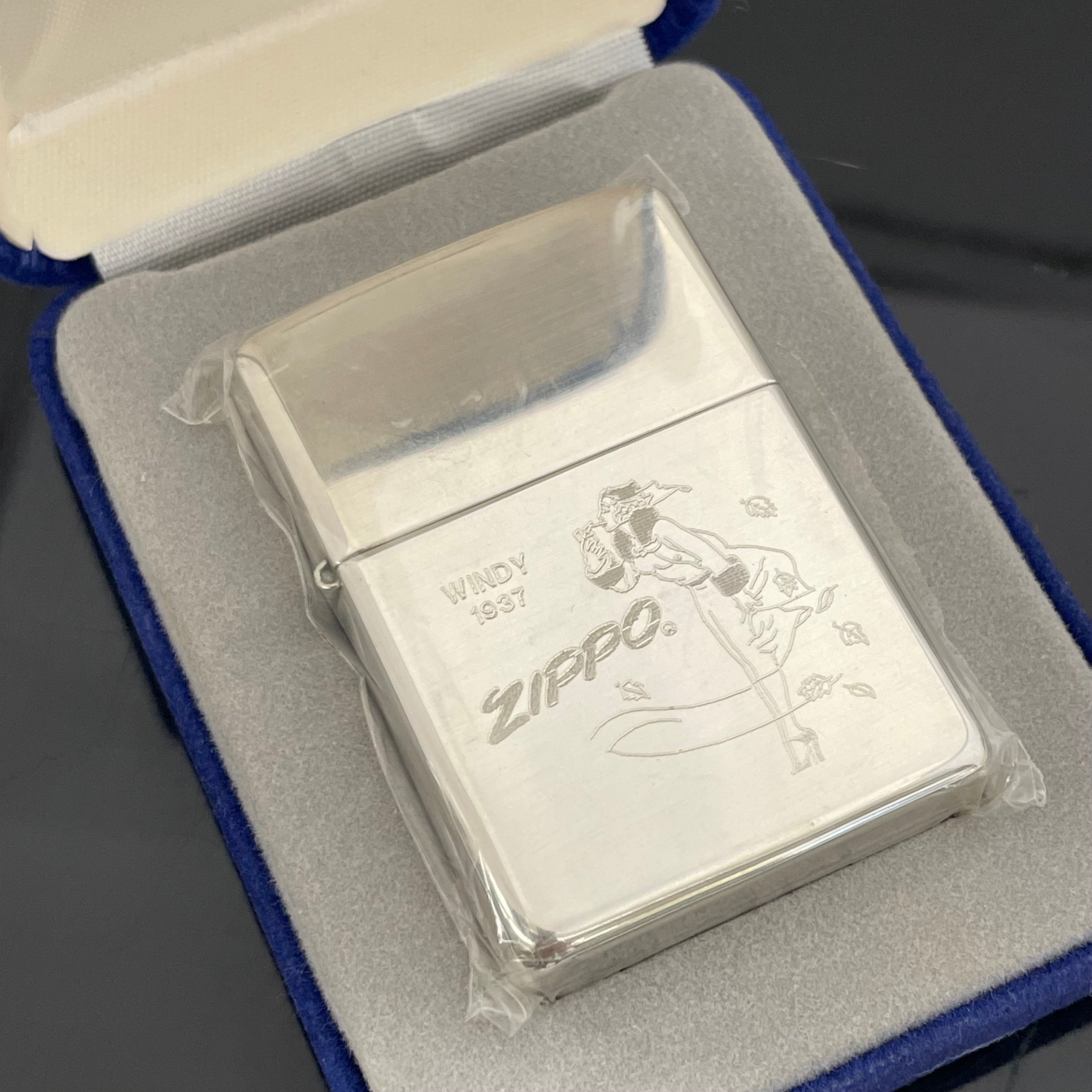 【送料無料】_ Zippo_(ジッポ)_オイルライター _windy 1999年製 _スターリングシルバー_ 未使用品