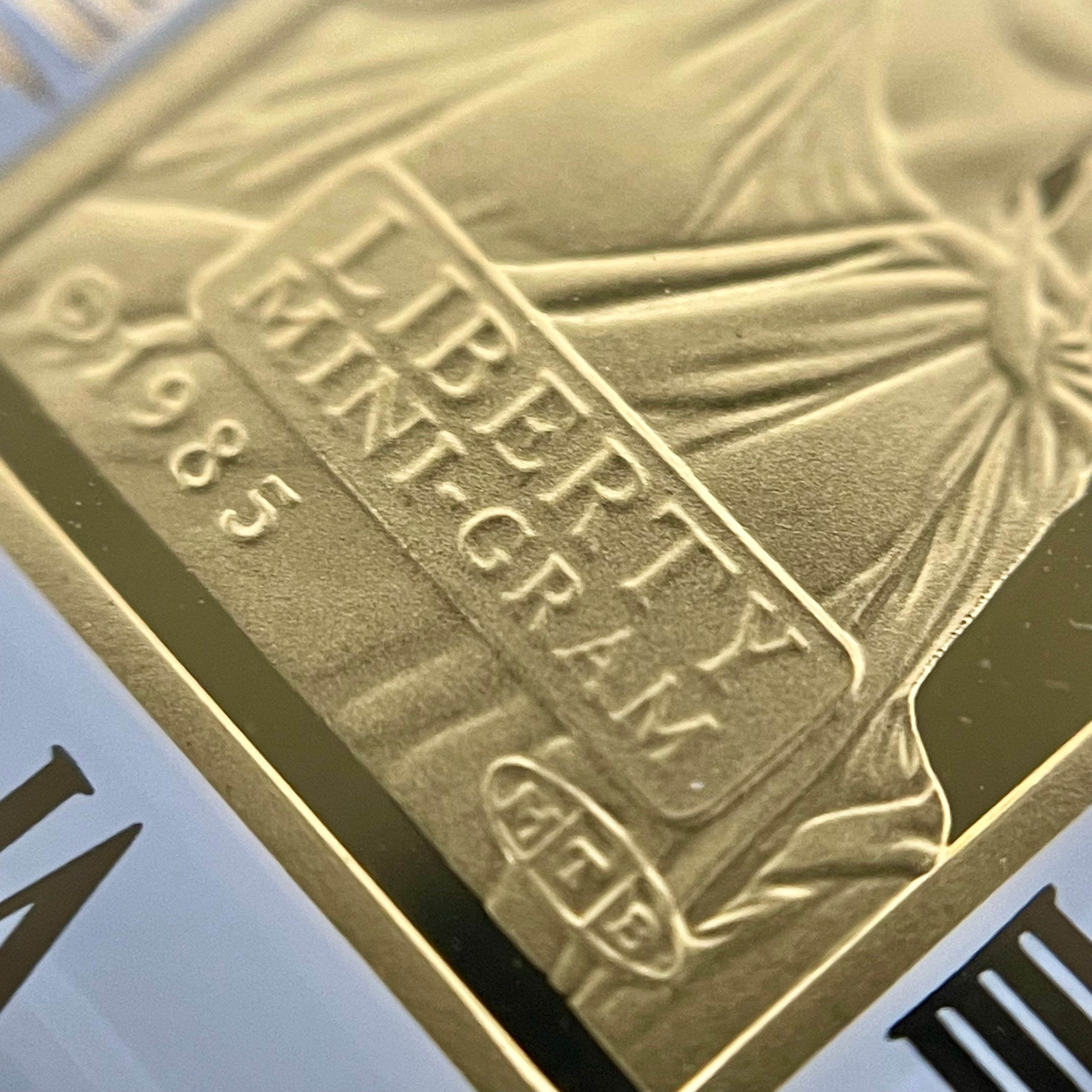 【送料無料】_ ノンブランド _CREDIT SUISSE_LIBERTY 純金インゴット2g/枠K18付_ペンダントトップ _中古品
