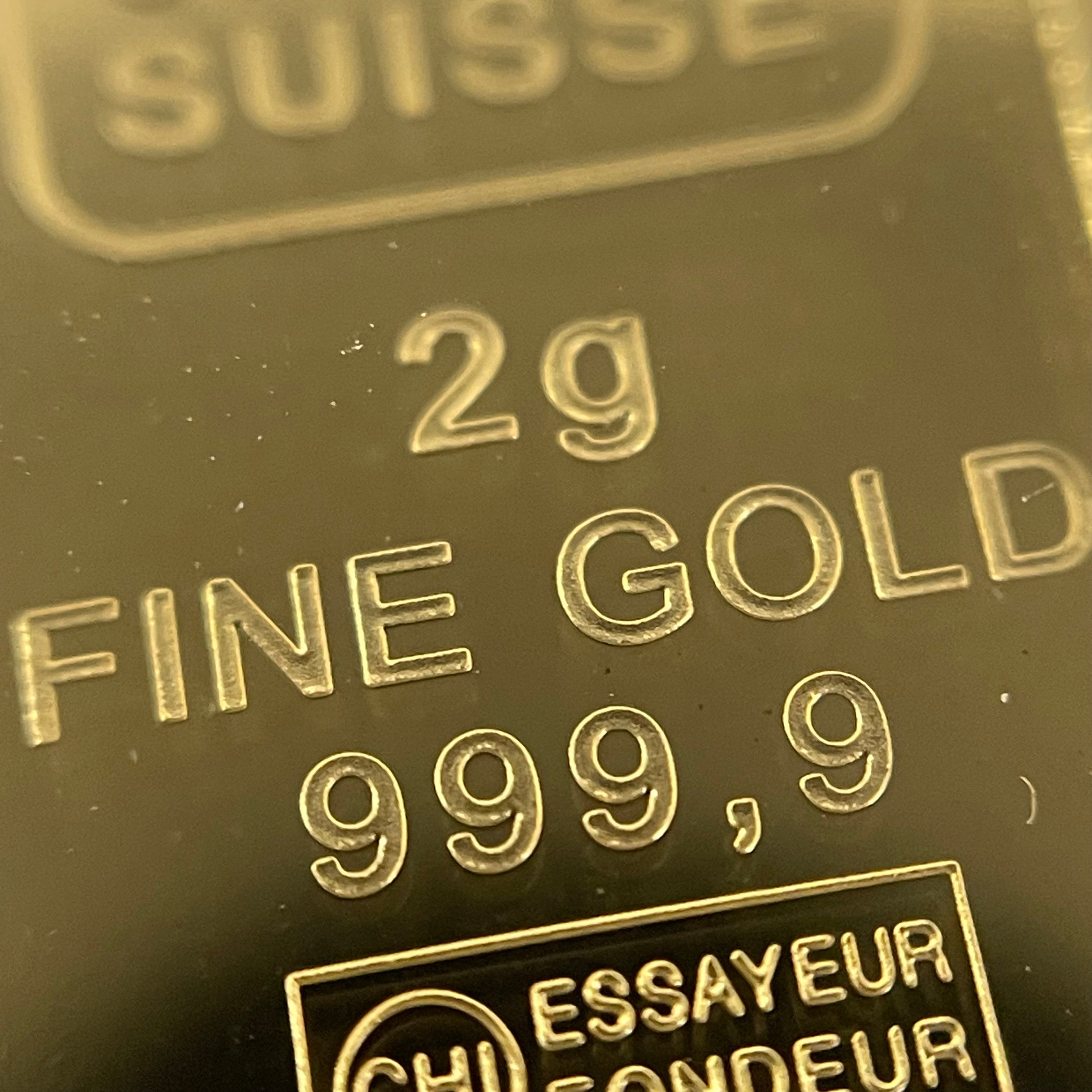 【送料無料】_ ノンブランド _CREDIT SUISSE_LIBERTY 純金インゴット2g/枠K18付_ペンダントトップ _中古品