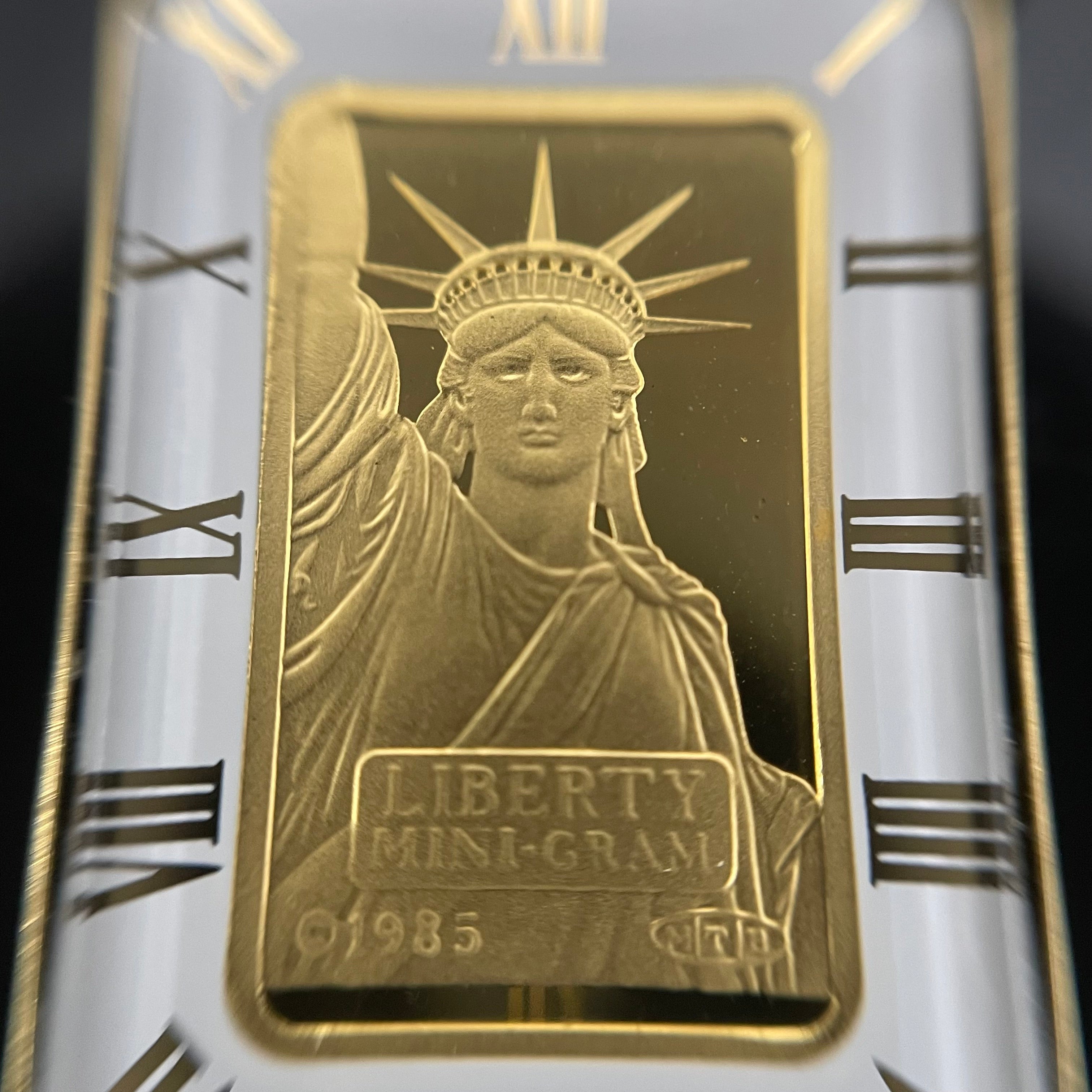 【送料無料】_ ノンブランド _CREDIT SUISSE_LIBERTY 純金インゴット2g/枠K18付_ペンダントトップ _中古品