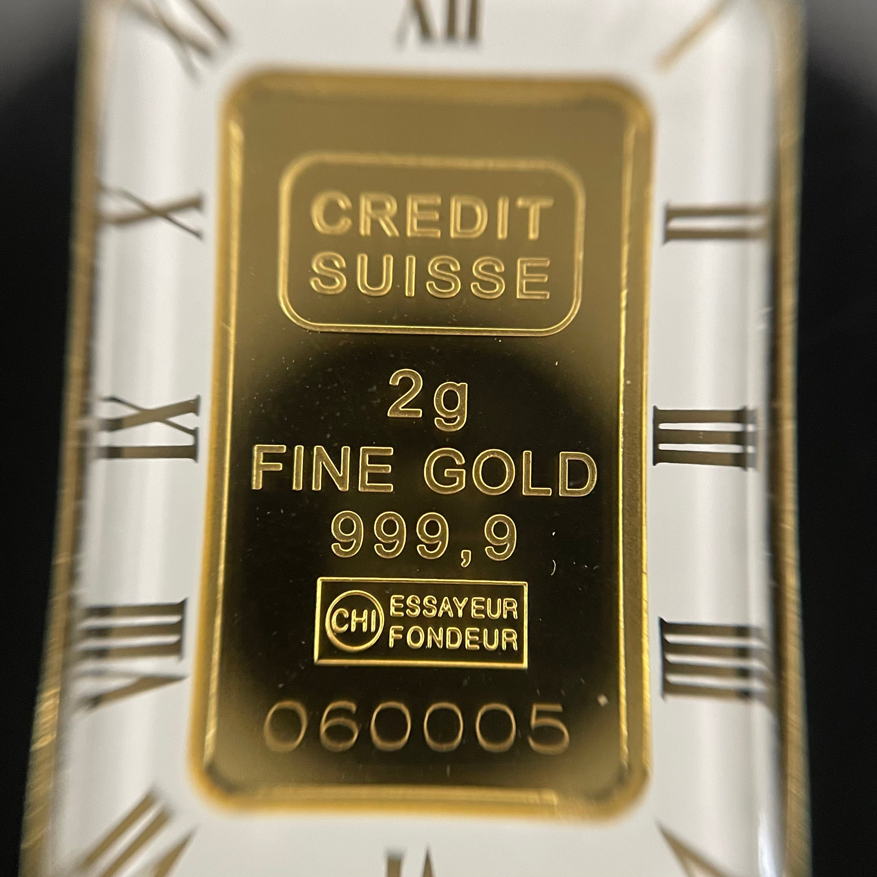 【送料無料】_ ノンブランド _CREDIT SUISSE_LIBERTY 純金インゴット2g/枠K18付_ペンダントトップ _中古品