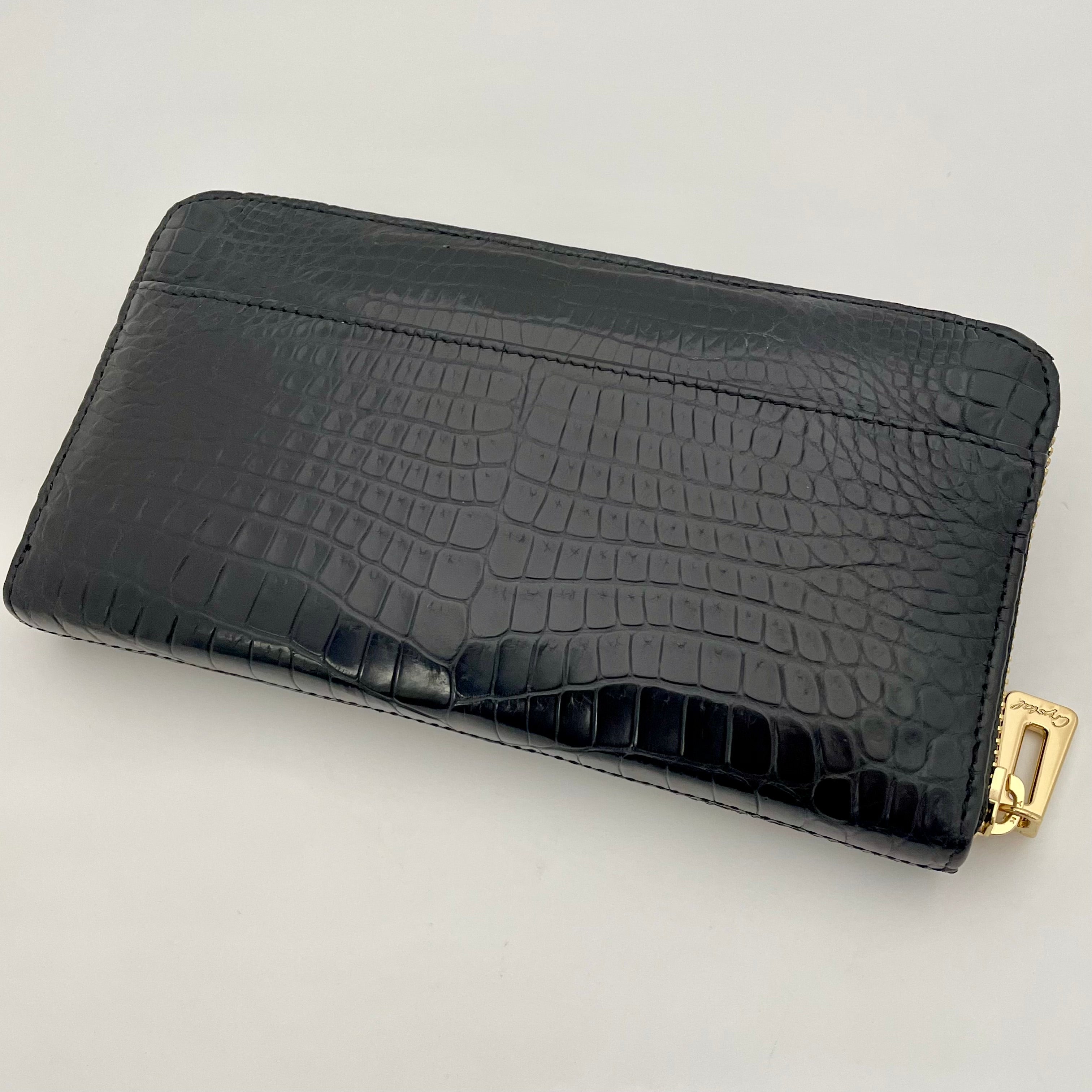 【送料無料】_ レザージュエルズ _クロコダイル _ラウンド長財布 _中古品