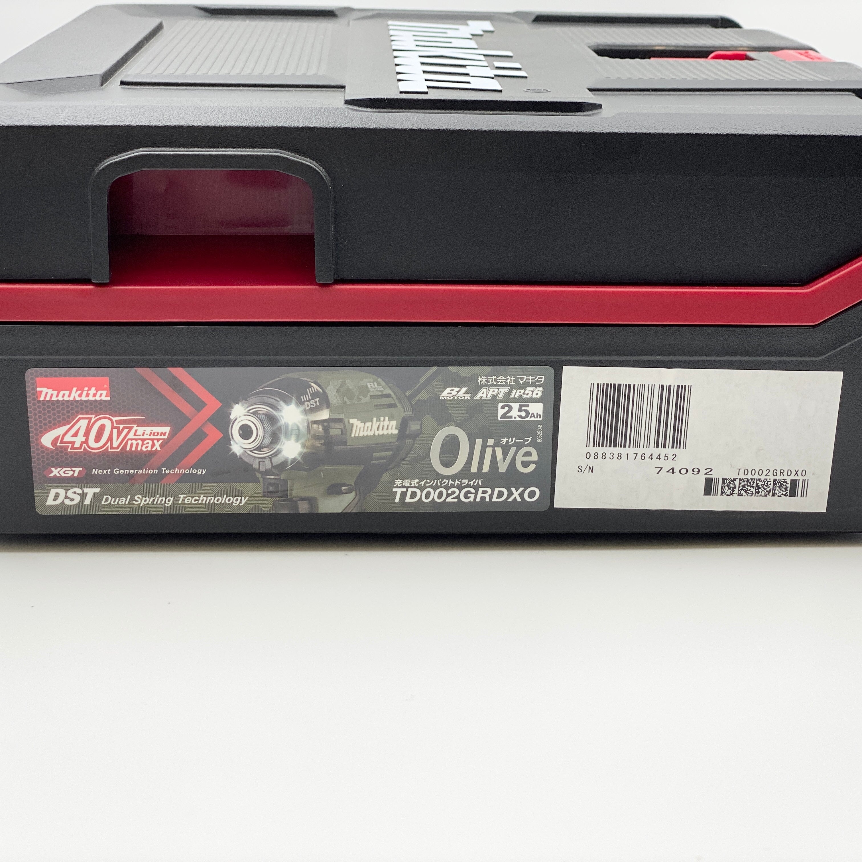 【送料無料】_makita_(マキタ)_充電式インパクトドライバ _TD002GRDXO(オリーブ)_ 40V 2.5Ah (バッテリBL4025×2本)_充電器DC40RA・ケース付_未使用品