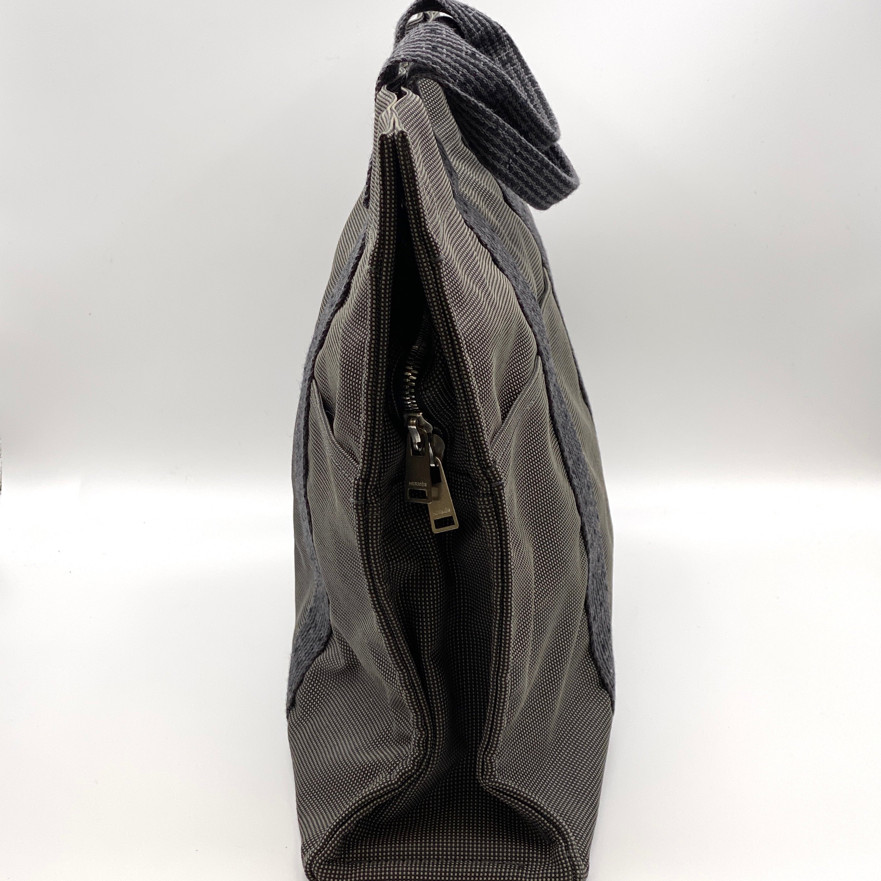 【送料無料】_ HERMES_(エルメス)_エールライン トート MM _キャンバス グレー_ 中古品