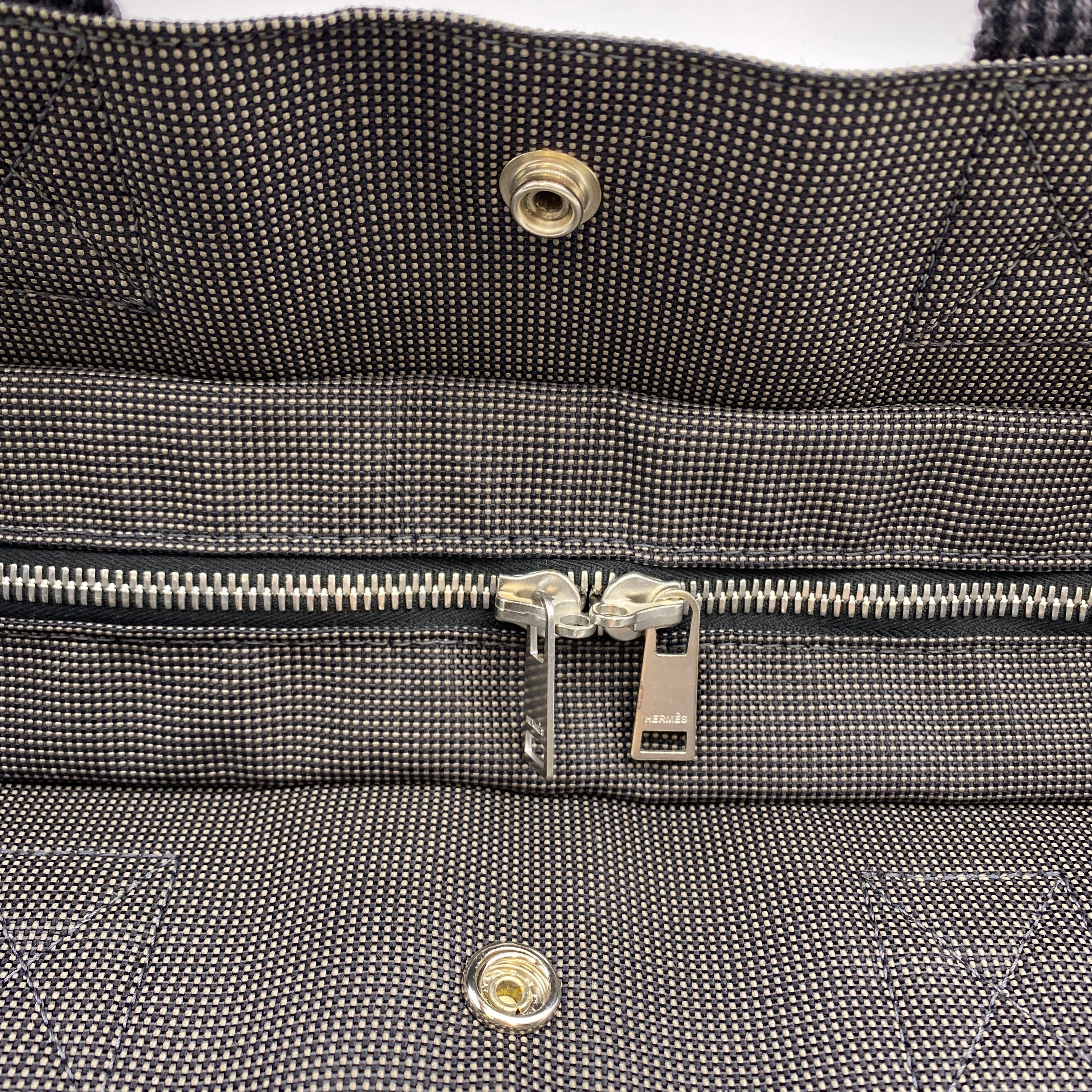 【送料無料】_ HERMES_(エルメス)_エールライン トート MM _キャンバス グレー_ 中古品