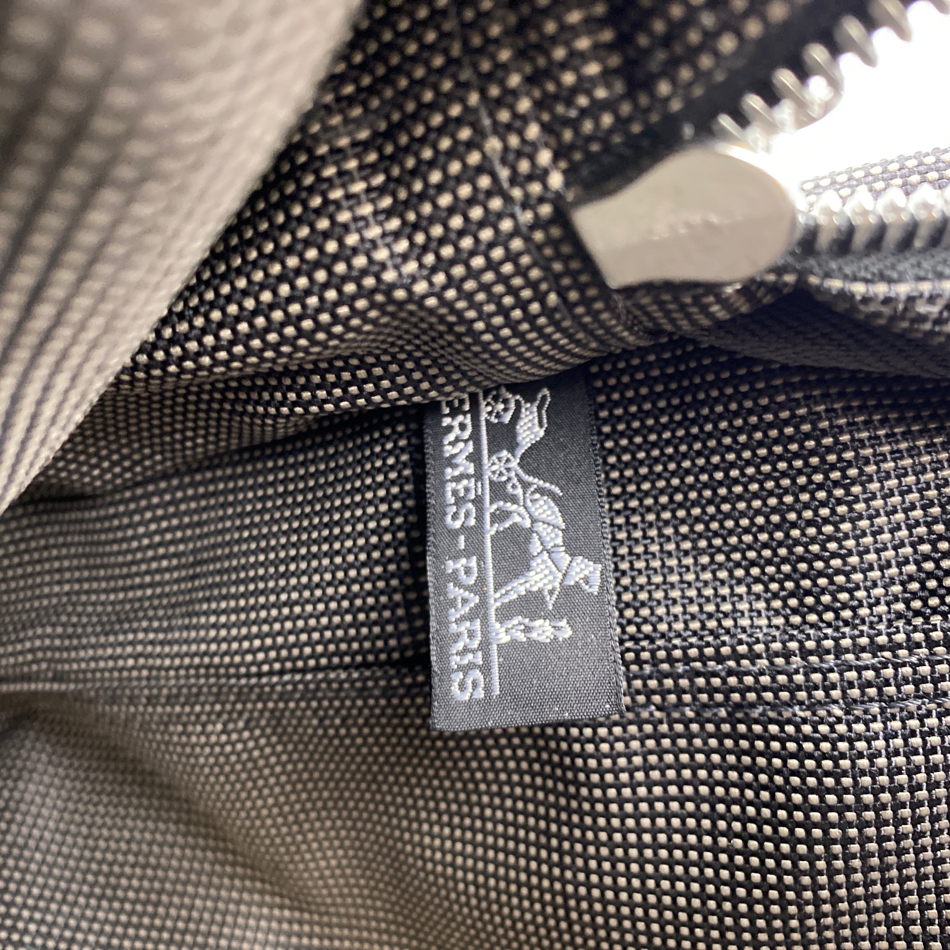 【送料無料】_ HERMES_(エルメス)_エールライン トート MM _キャンバス グレー_ 中古品