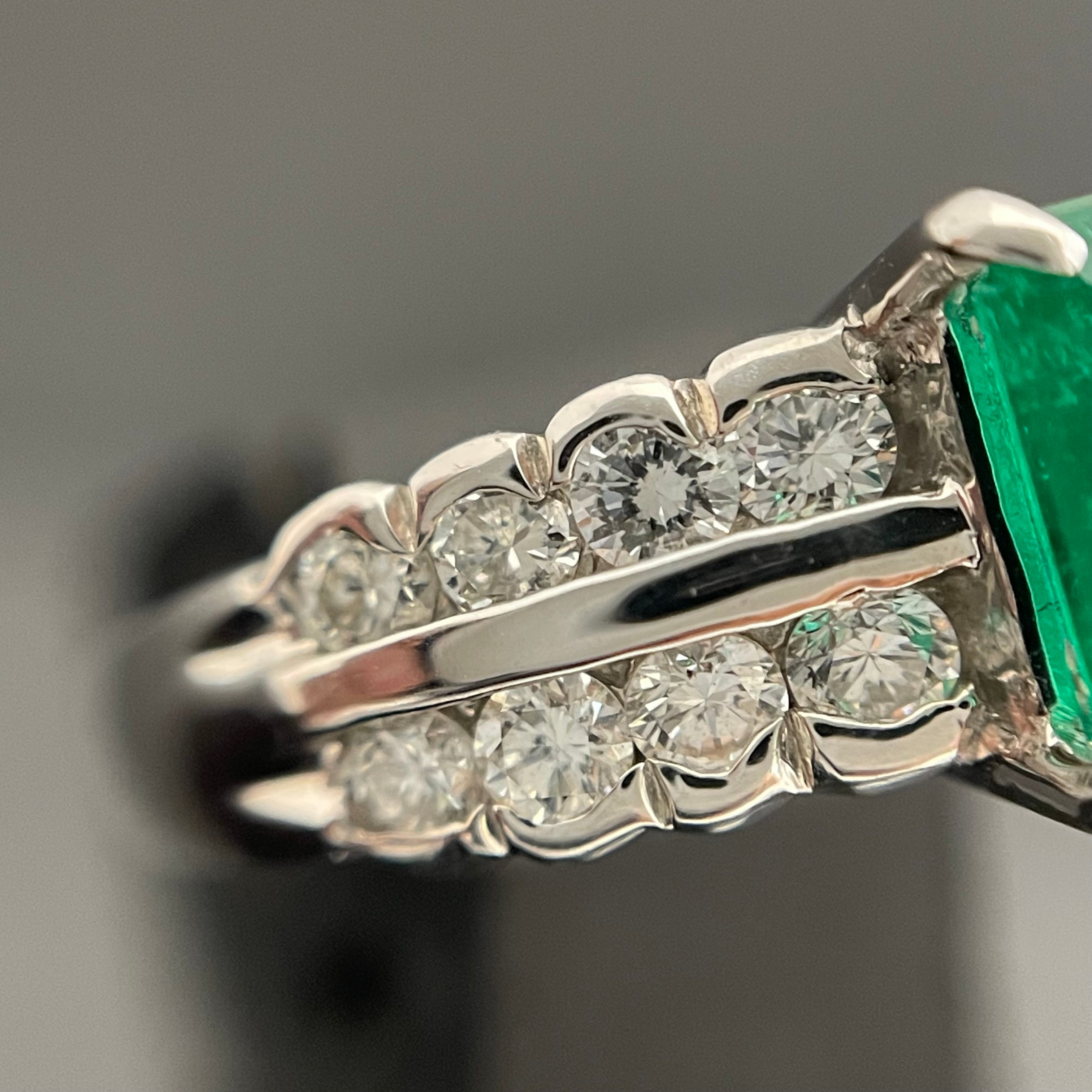 ノンブランド _エメラルド指輪（リング）_E1.16ct/FD0.57ct_Pt900／6.8g/＃15号_中古品