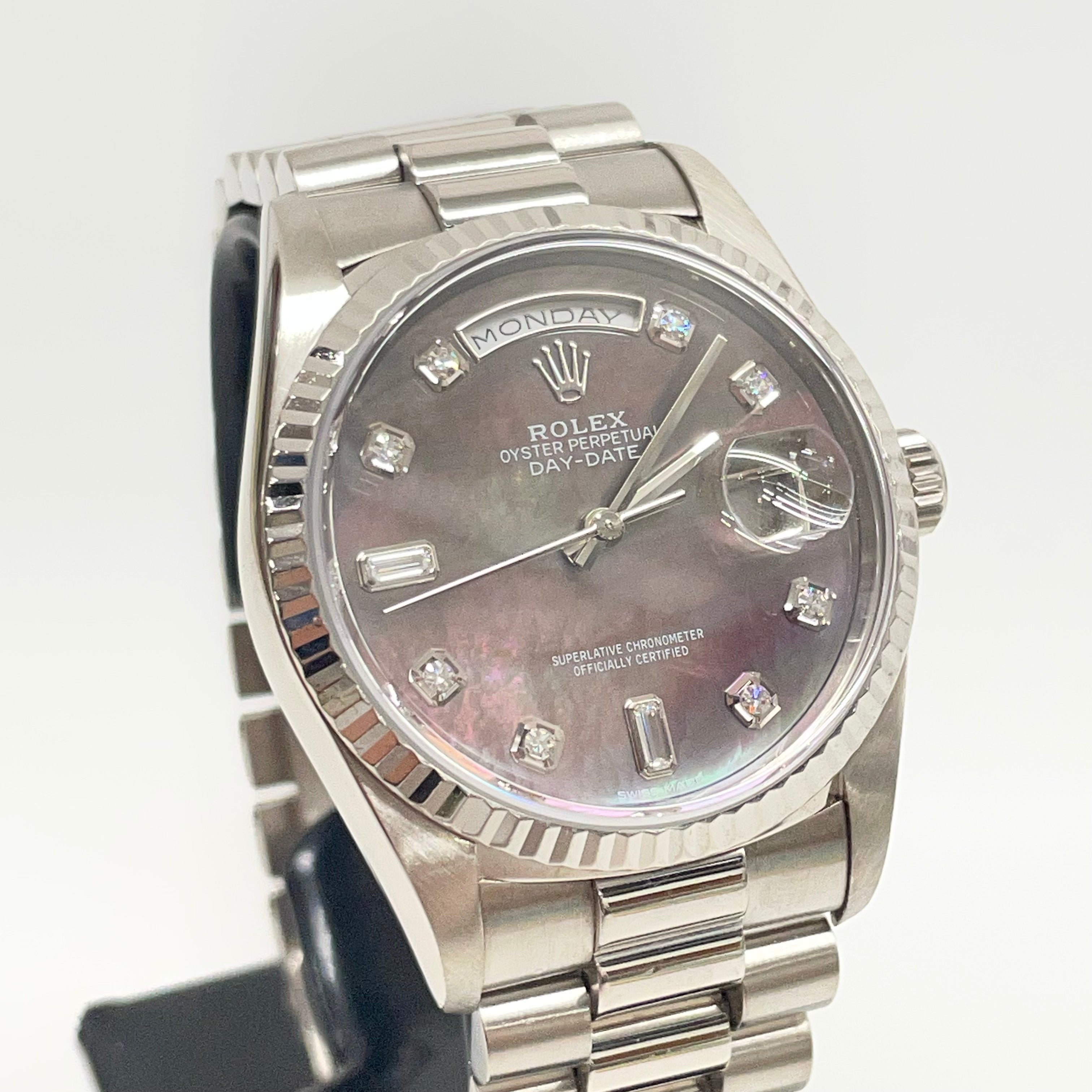ROLEX_（ロレックス）_メンズ デイデイト _18239A _ブラックシェル10Pダイヤ  _ホワイトゴールド_中古品