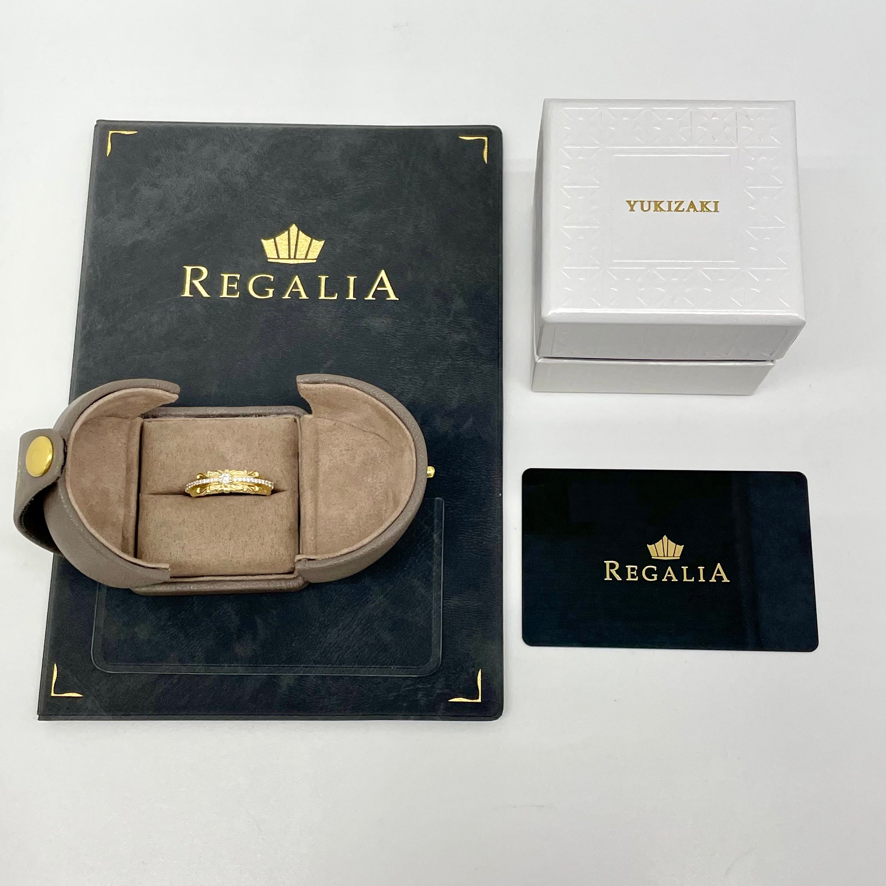 ゆきざき _REGALIA _イエローゴールド _ダイヤモンド リング_K18YG/D0.12ct FD0.18ct/＃20号_ 中古品