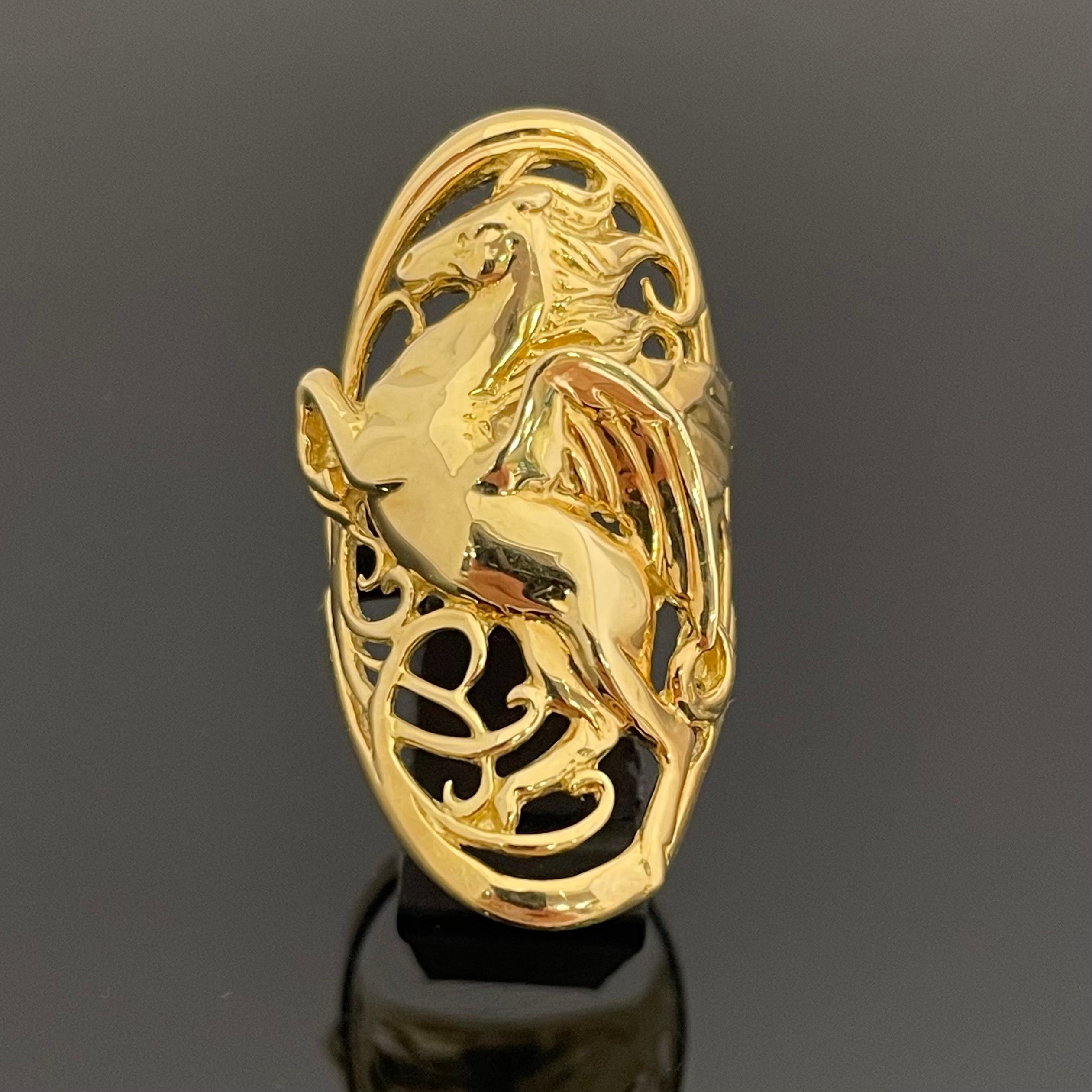 ノンブランド _ペガサスモチーフリング_K18/10.3g/＃12.5号 _中古品