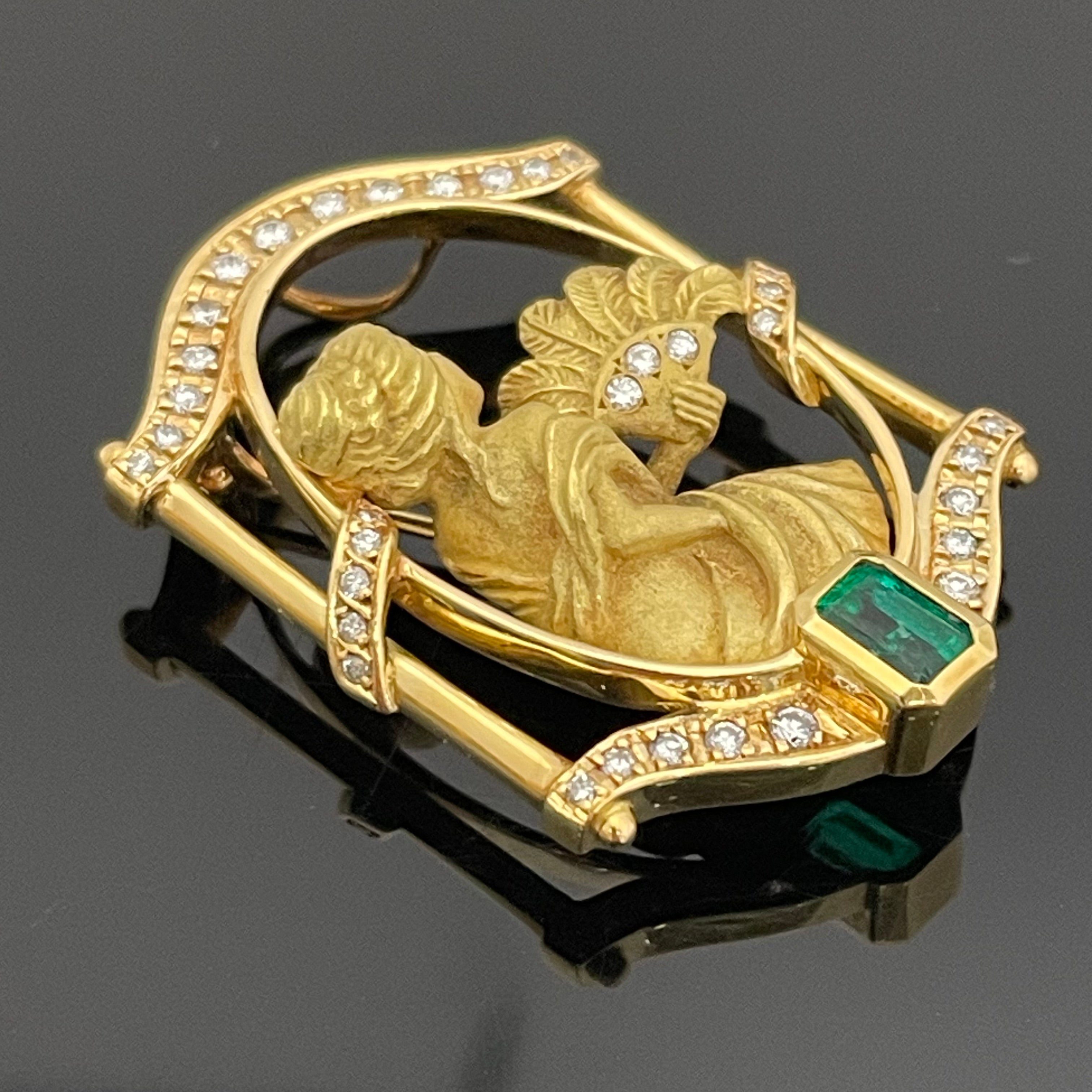 ノンブランド _K18ブローチ/ペントップ_E0.608/FD0.428ct/13.7g_中古品