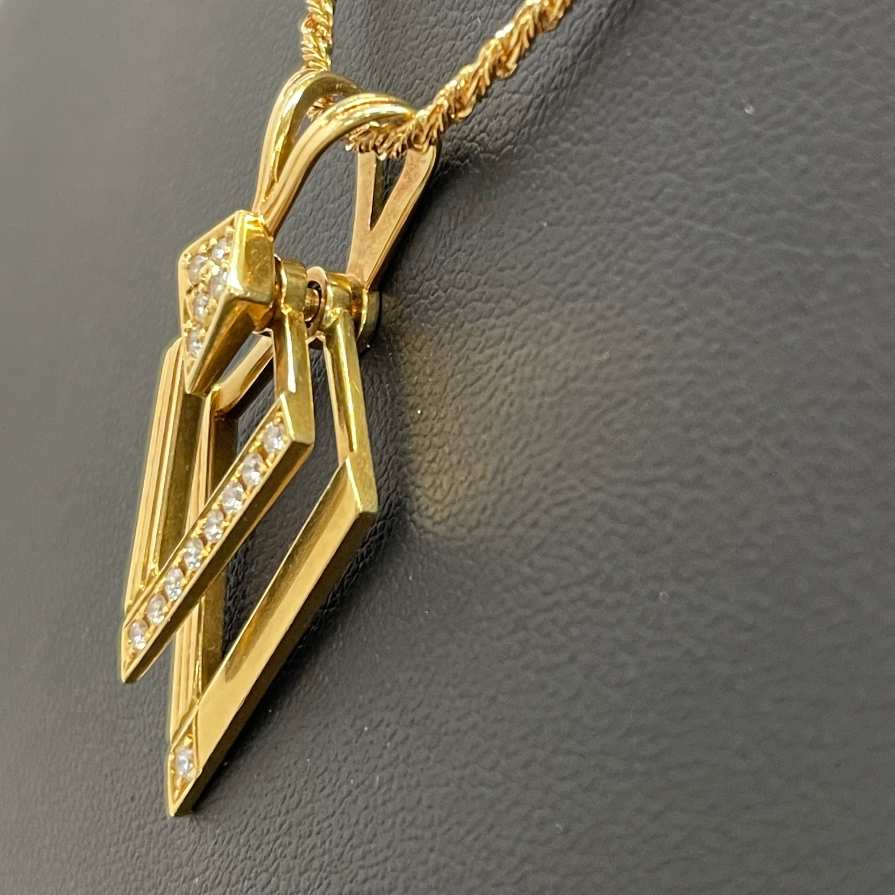 WALTHAM_（ウォルサム）_K18スイングトップ_ ダイヤモンド _ペンダントネックレス_ K18/12.3g/40cm_中古品