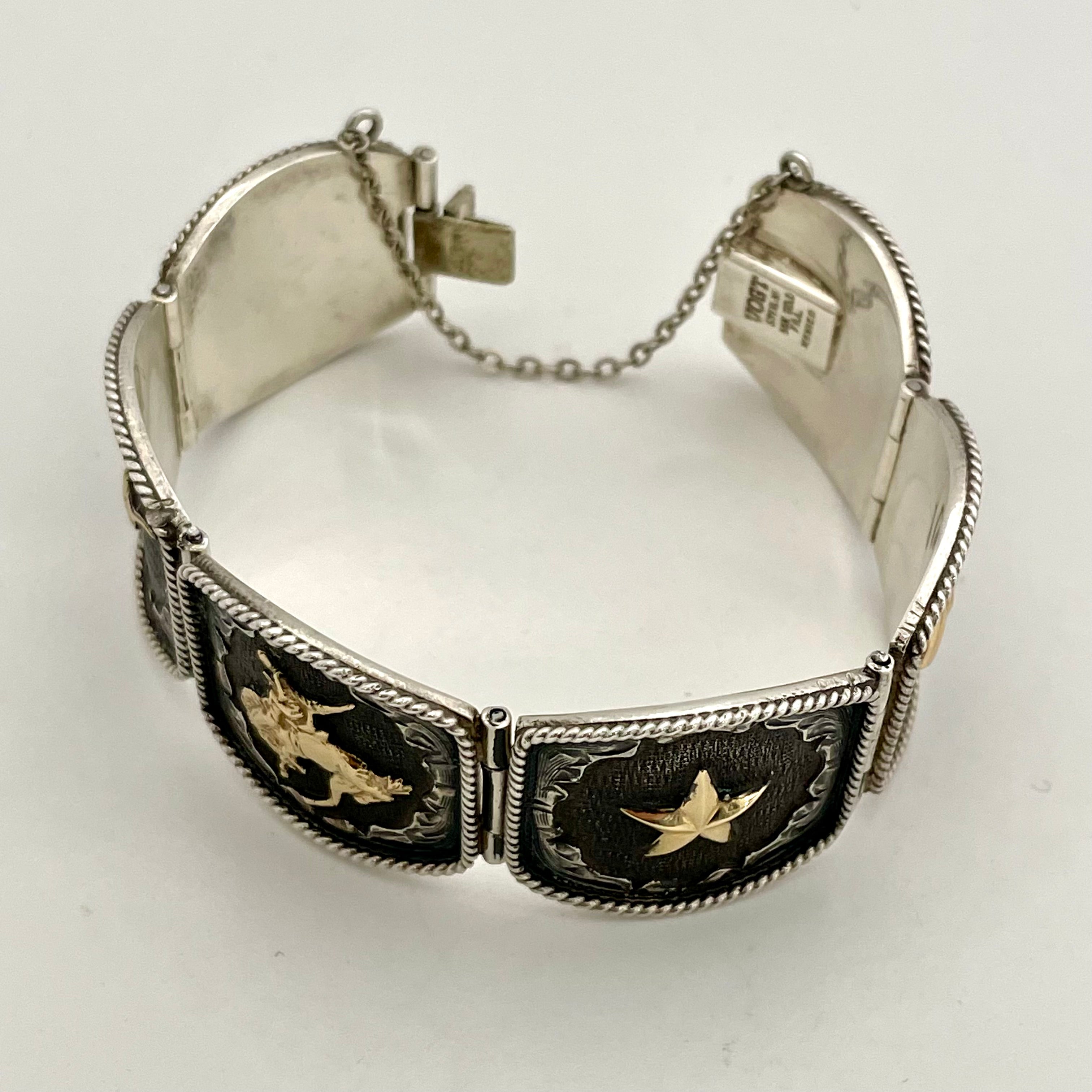 VOGT_（ボグト）_スターリングシルバー/14K _ウエスタンバングル _69g／17.5cm _中古品