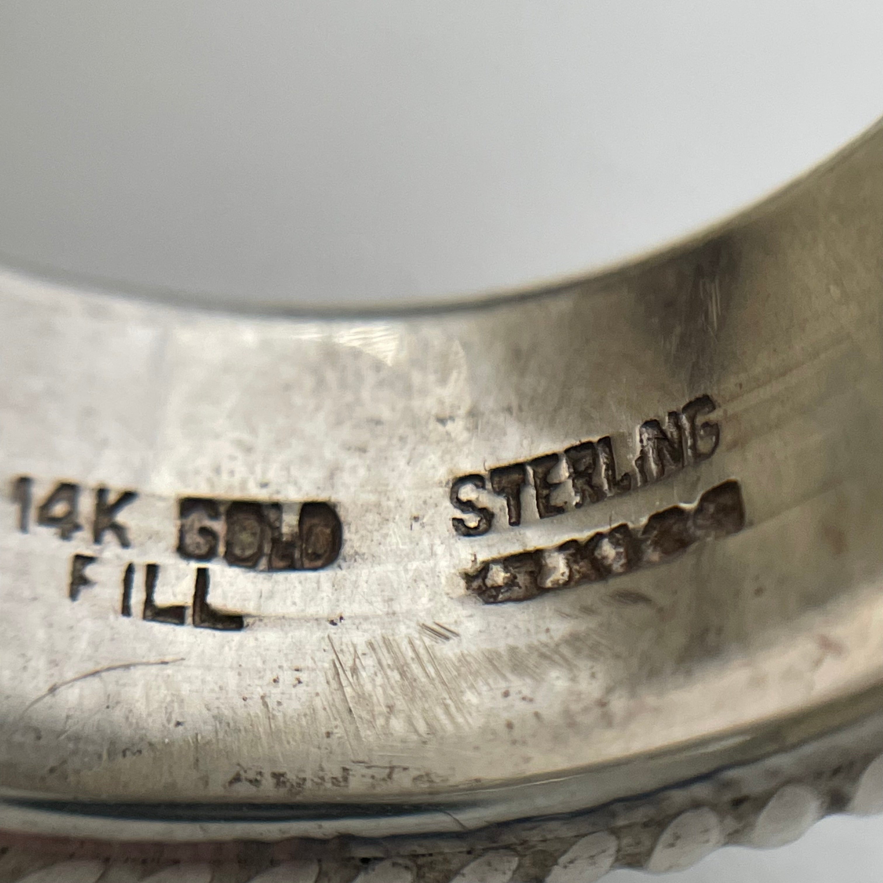 VOGT_（ボグト）_スターリングシルバー/14K _ GOLD FILL SCROLL RING_5.8g／＃17号 _中古品