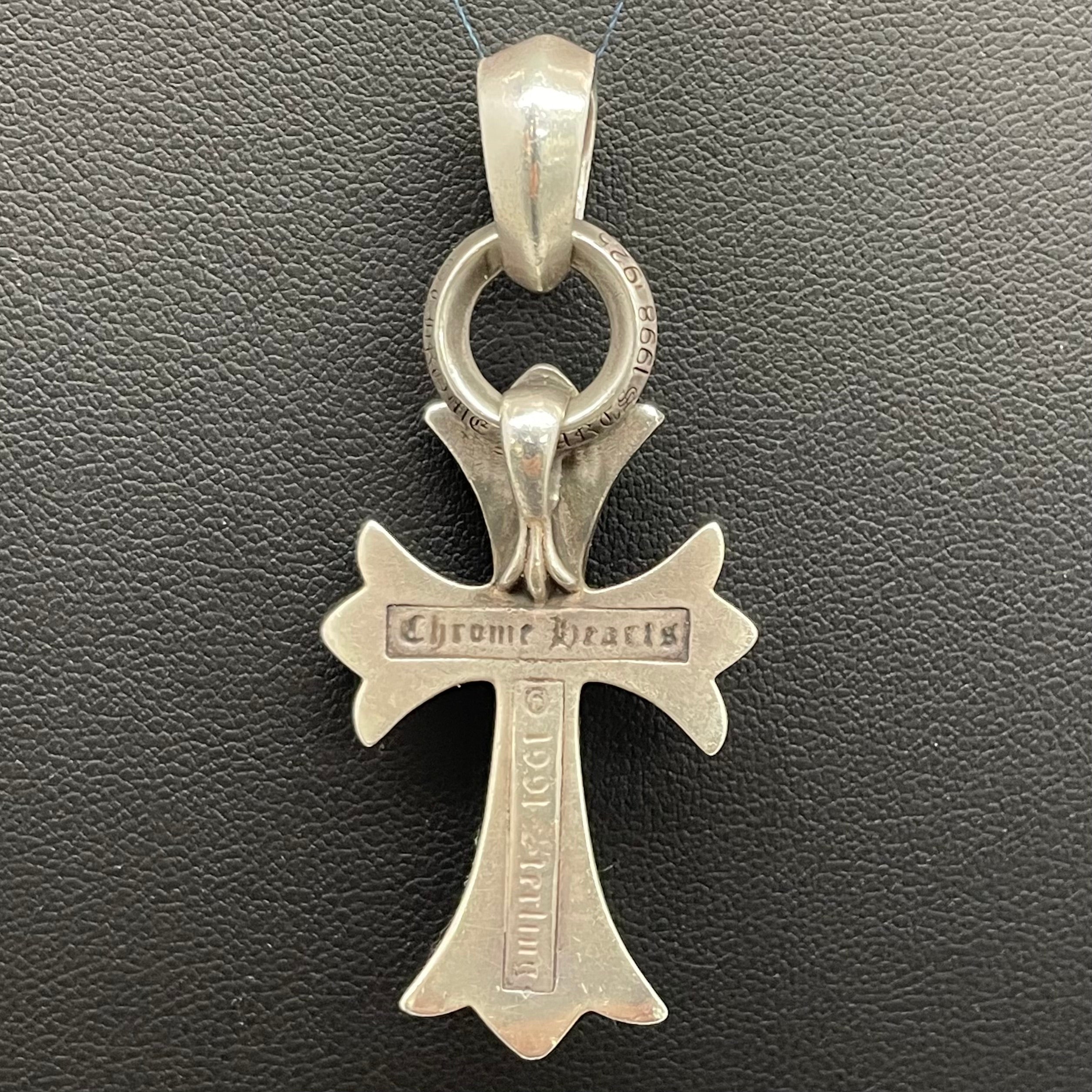 CHROME HEARTS_（クロムハーツ）_CH CRS SML W/BALE_スモールCHクロス Wベイル_シルバーネックレストップ_中古品