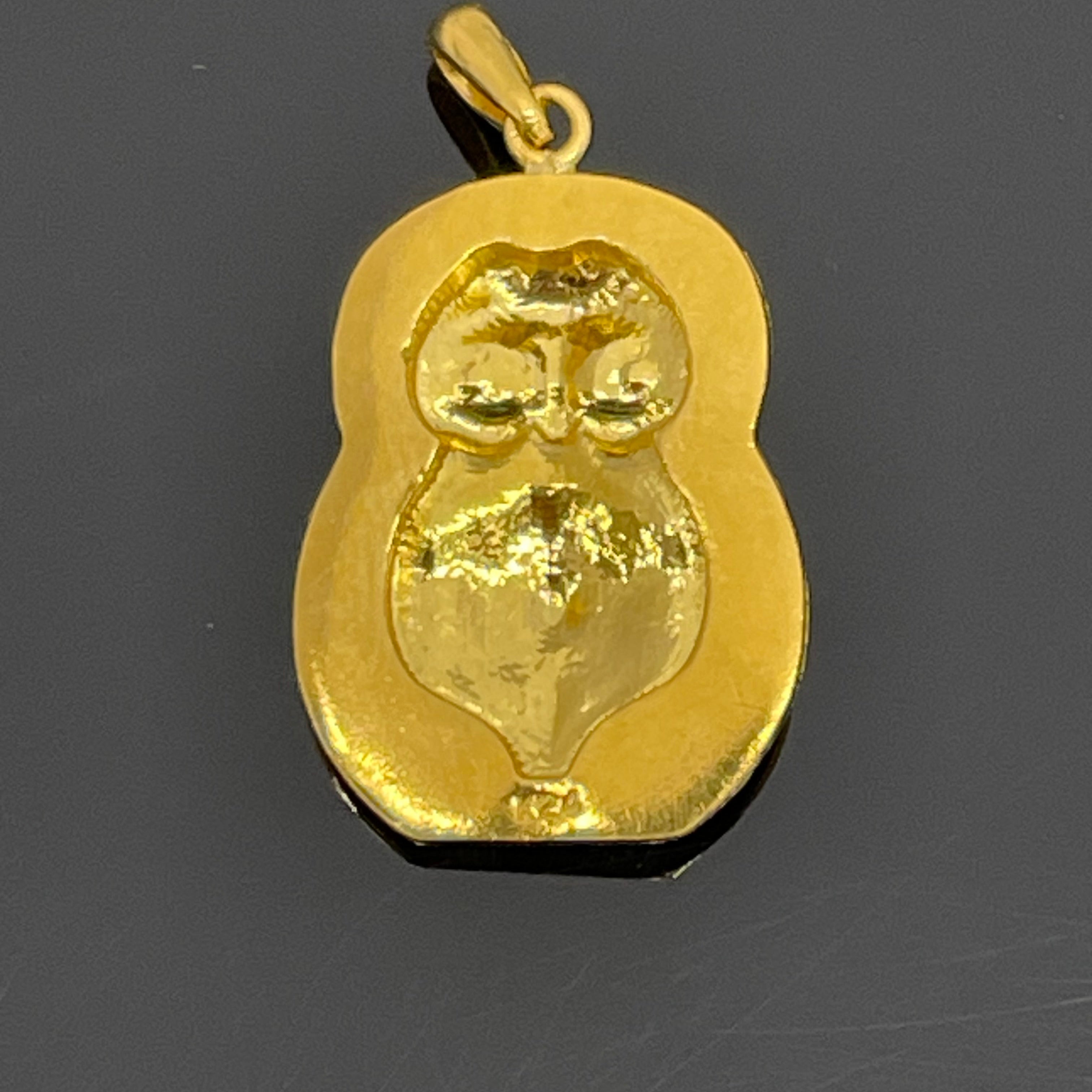 ノンブランド _K24（純金）10g _梟ペンダントトップ _中古品