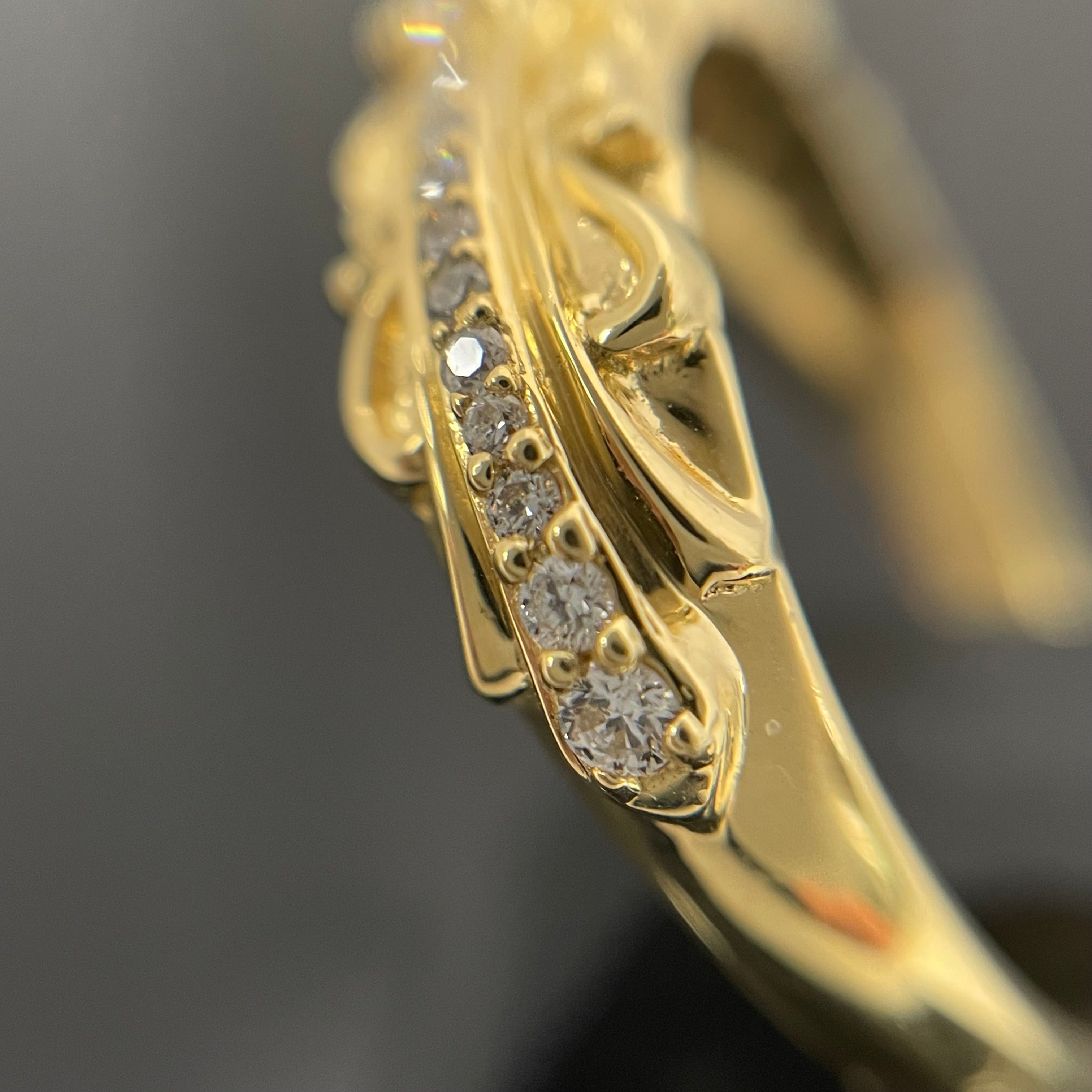 ゆきざき _REGALIA _イエローゴールド _ダイヤモンド リング_K18YG/D0.12ct FD0.18ct/＃20号_ 中古品