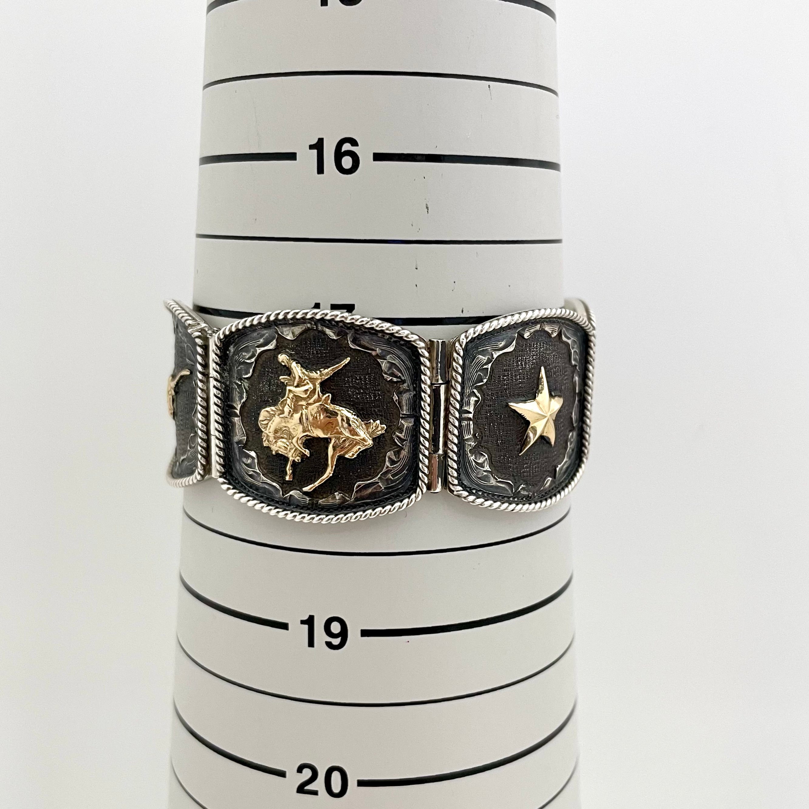 VOGT_（ボグト）_スターリングシルバー/14K _ウエスタンバングル _69g／17.5cm _中古品