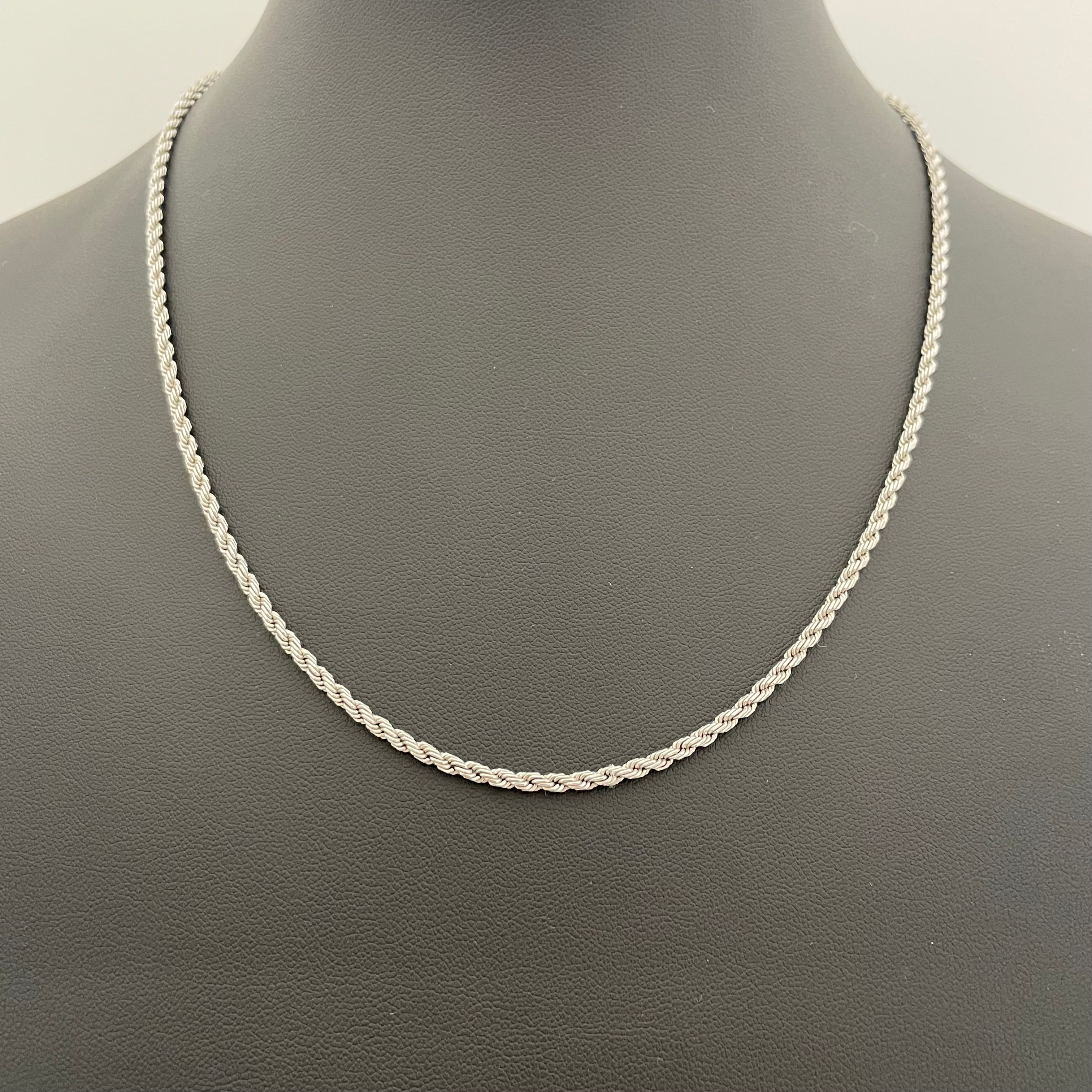 ノンブランド _K18WG/4.1g/50cm _ロープネックレス _中古品