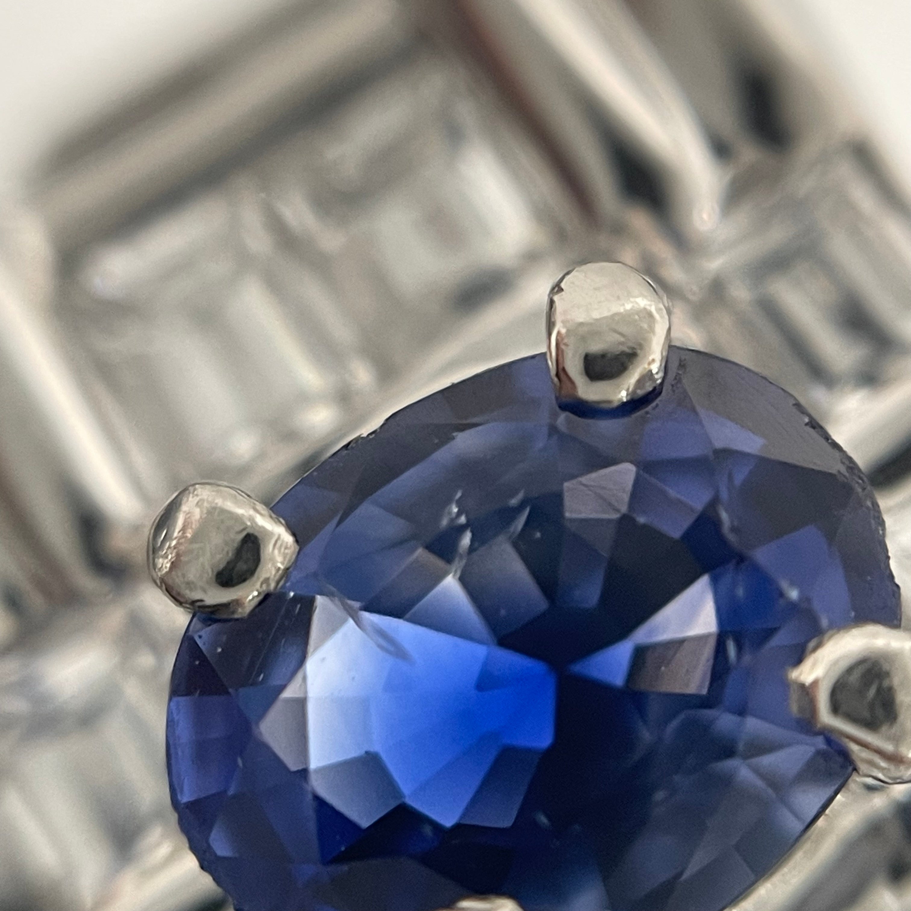 ノンブランド _サファイアリング _S1.01ct/FD1.35ct _Pt900:15.7g/＃19号_ 中古品
