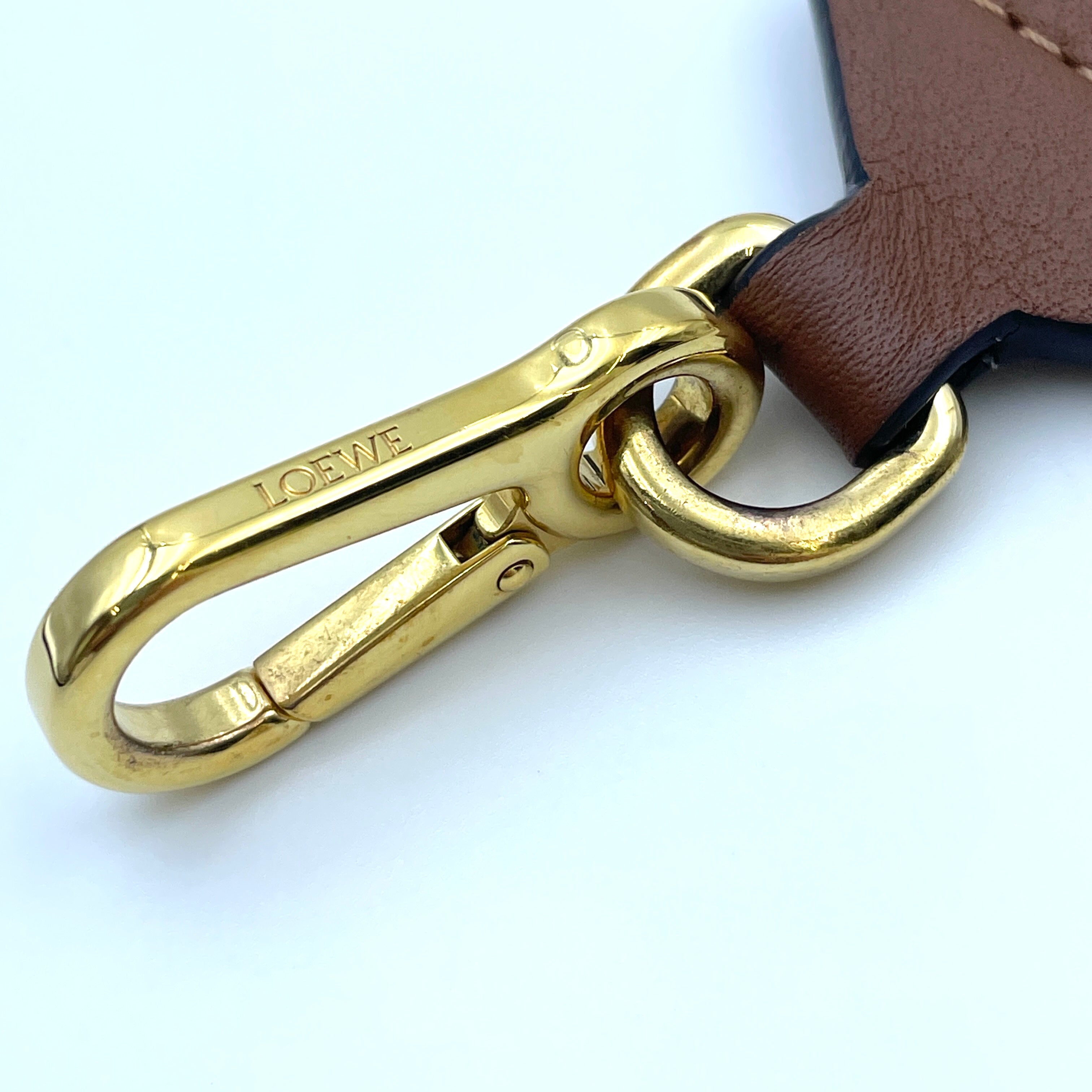LOEWE_（ロエベ）_アナグラム ストラップ _ジャガード＆カーフ_（ナチュラル／タン）_中古品