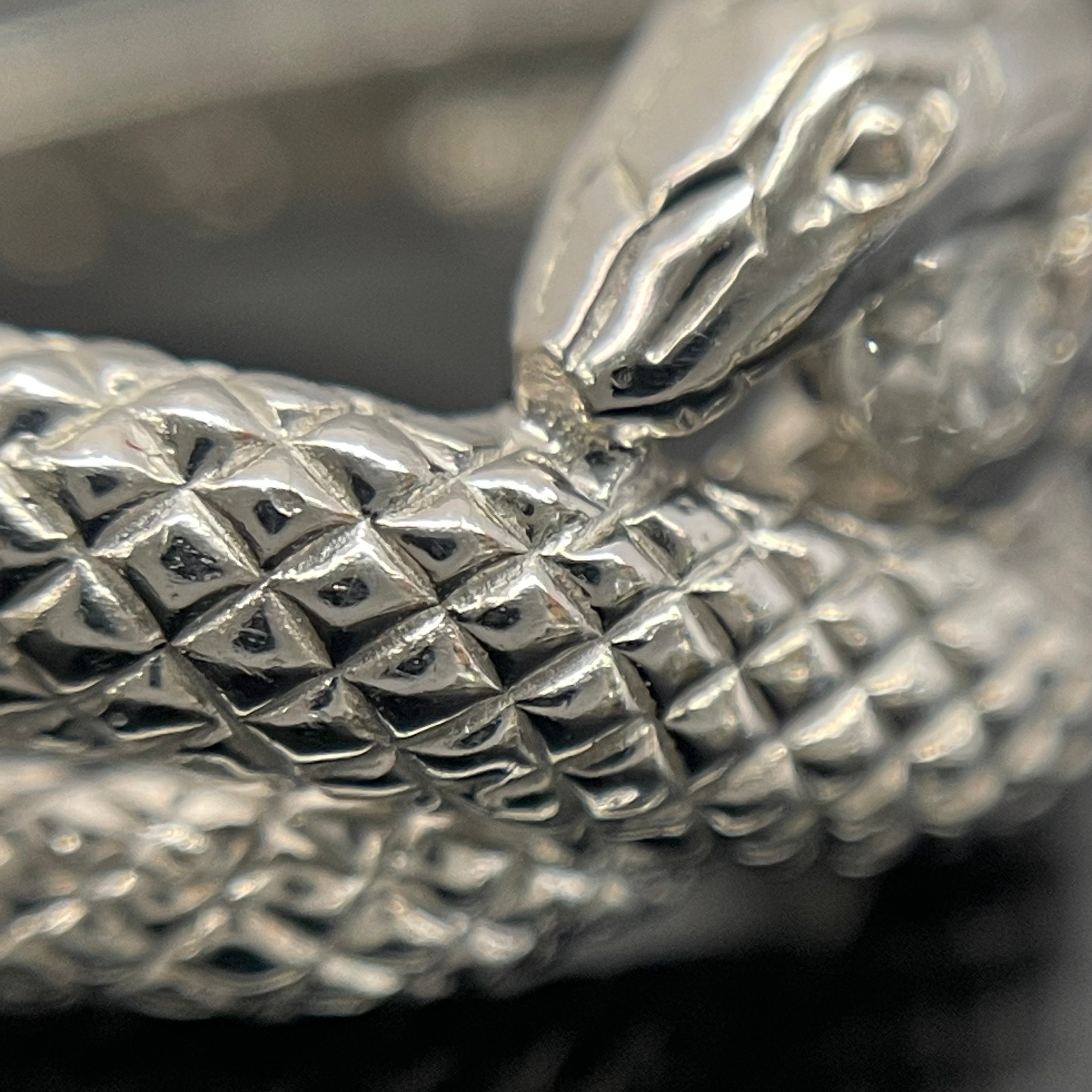 ノンブランド _Pt900ファッションリング_蛇モチーフ_６.7g/D0.1ct/＃12号_ 中古品