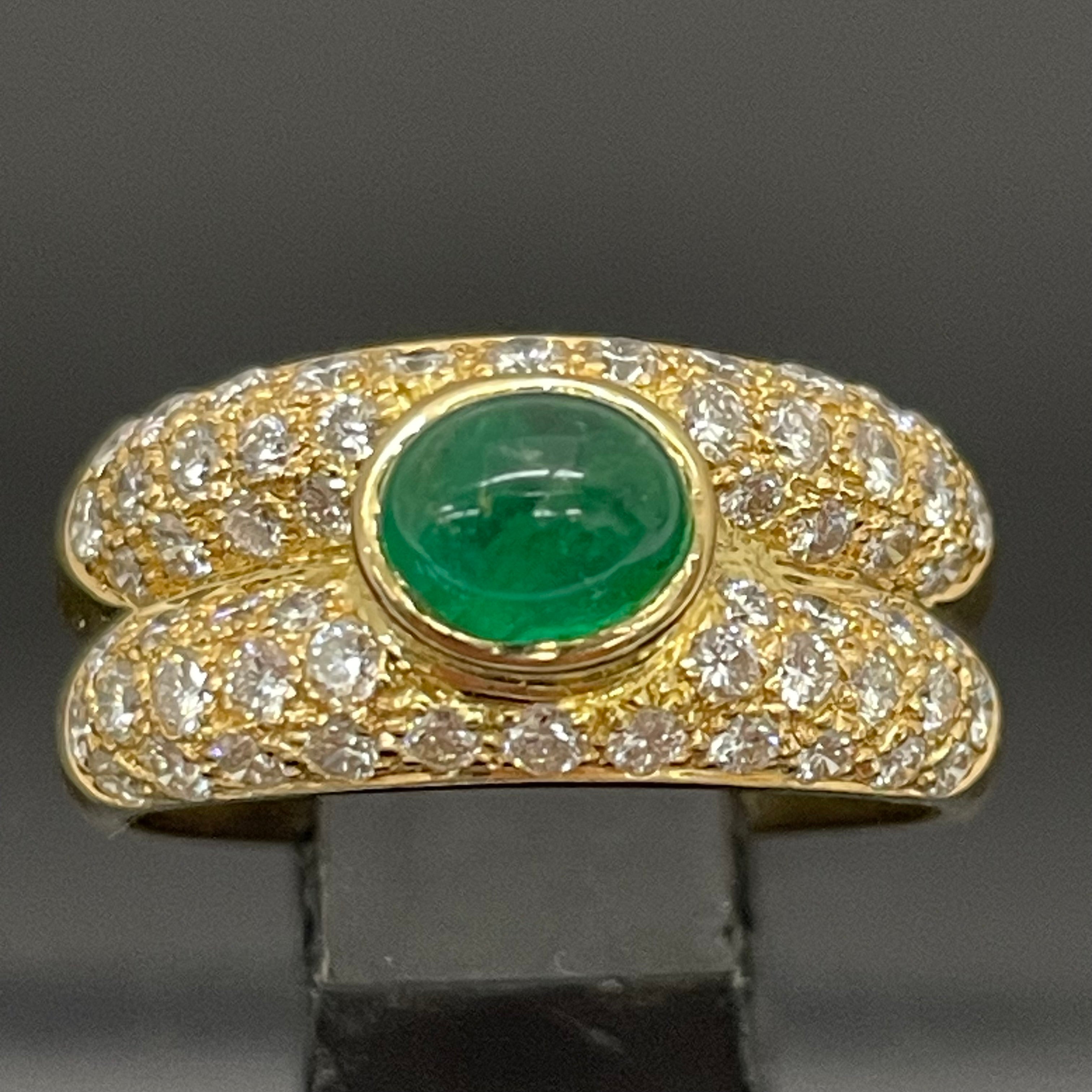 ノンブランド _K18エメラルドリング_E0.87/FD0.90ct/6.1g/＃13号_中古品