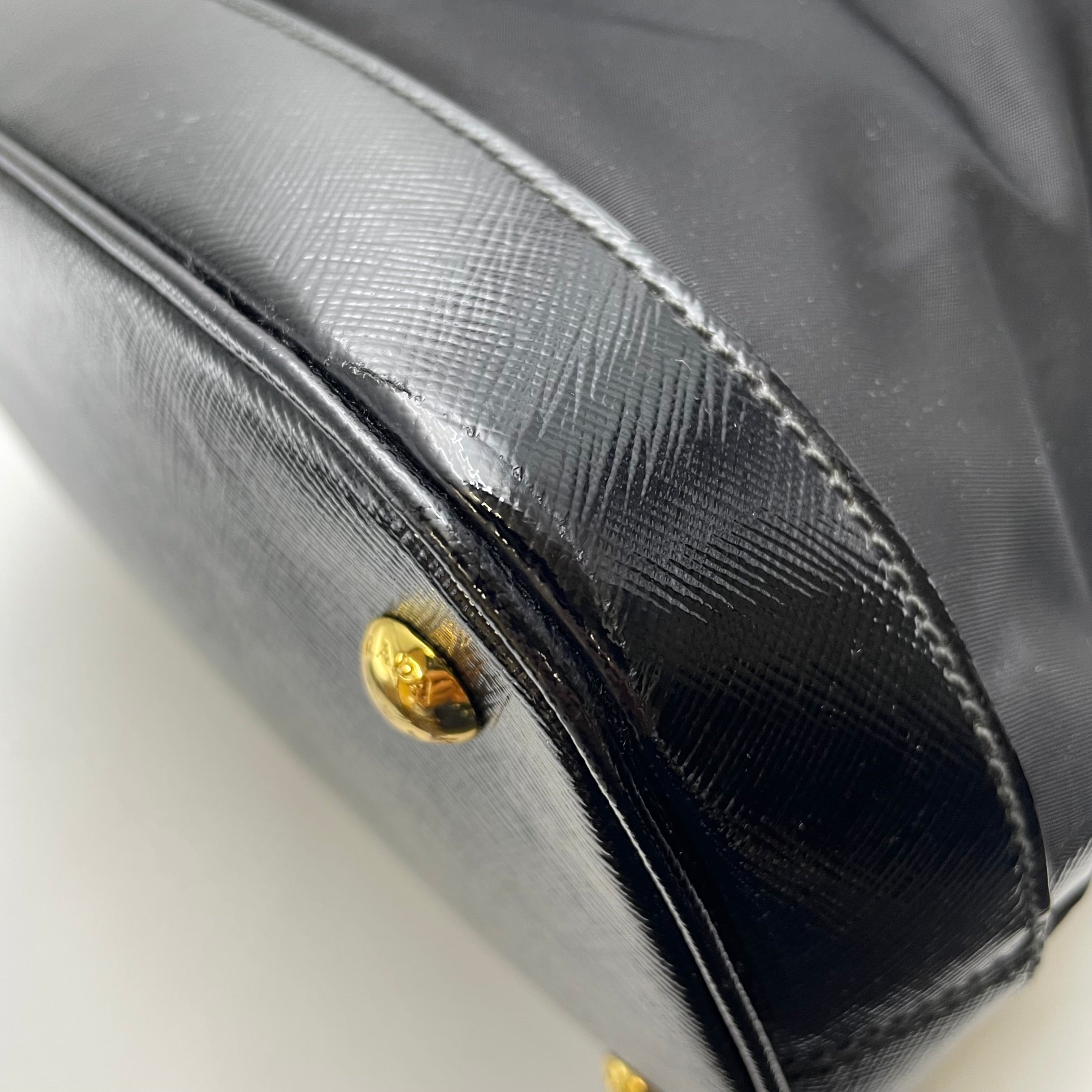 PRADA_（プラダ）_ナイロンxサフィアーノレザー_ハンドバッグ_ BL847B（黒）_中古品
