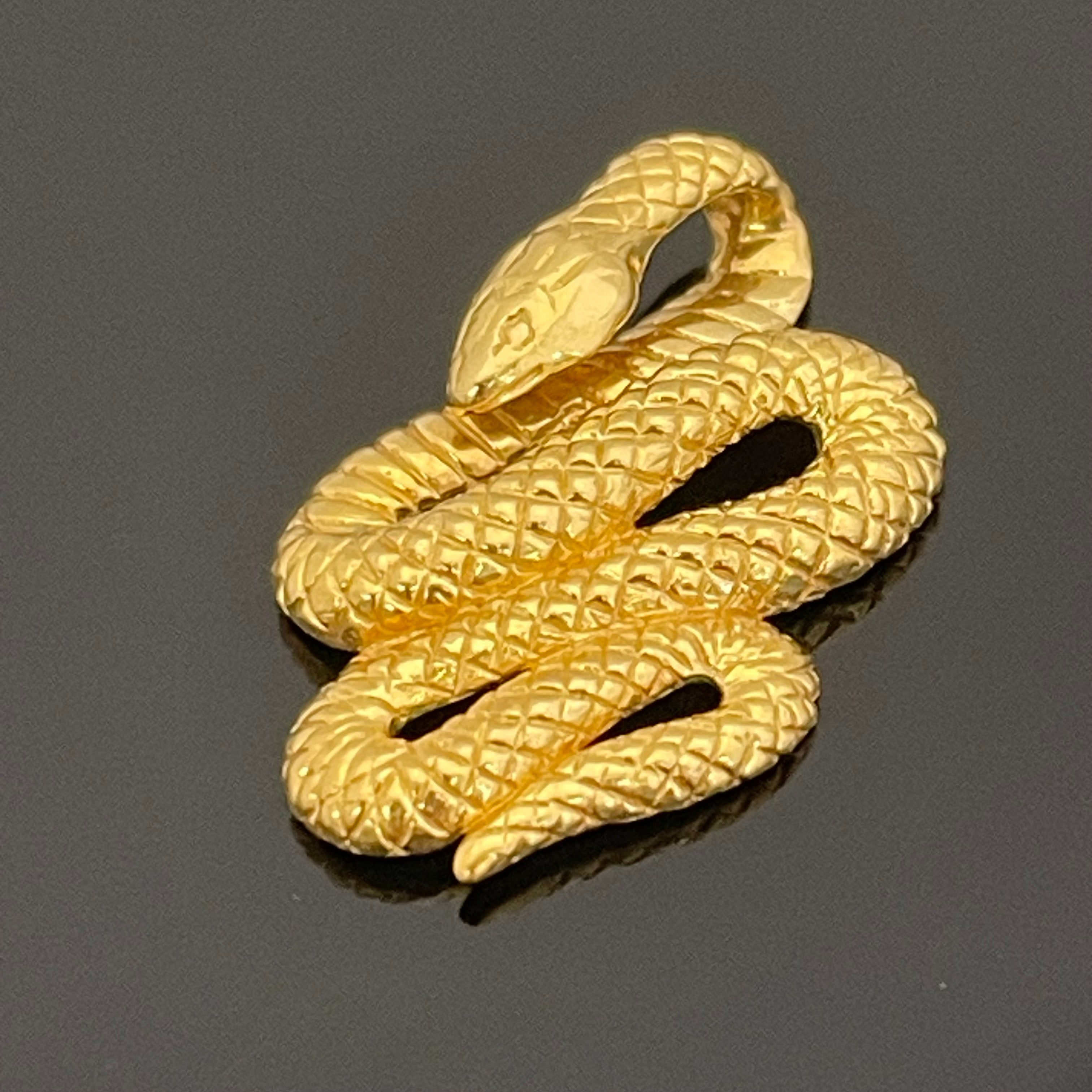 ノンブランド _K18／3､5g _スネーク（蛇）モチーフ _ペンダントトップ _中古品