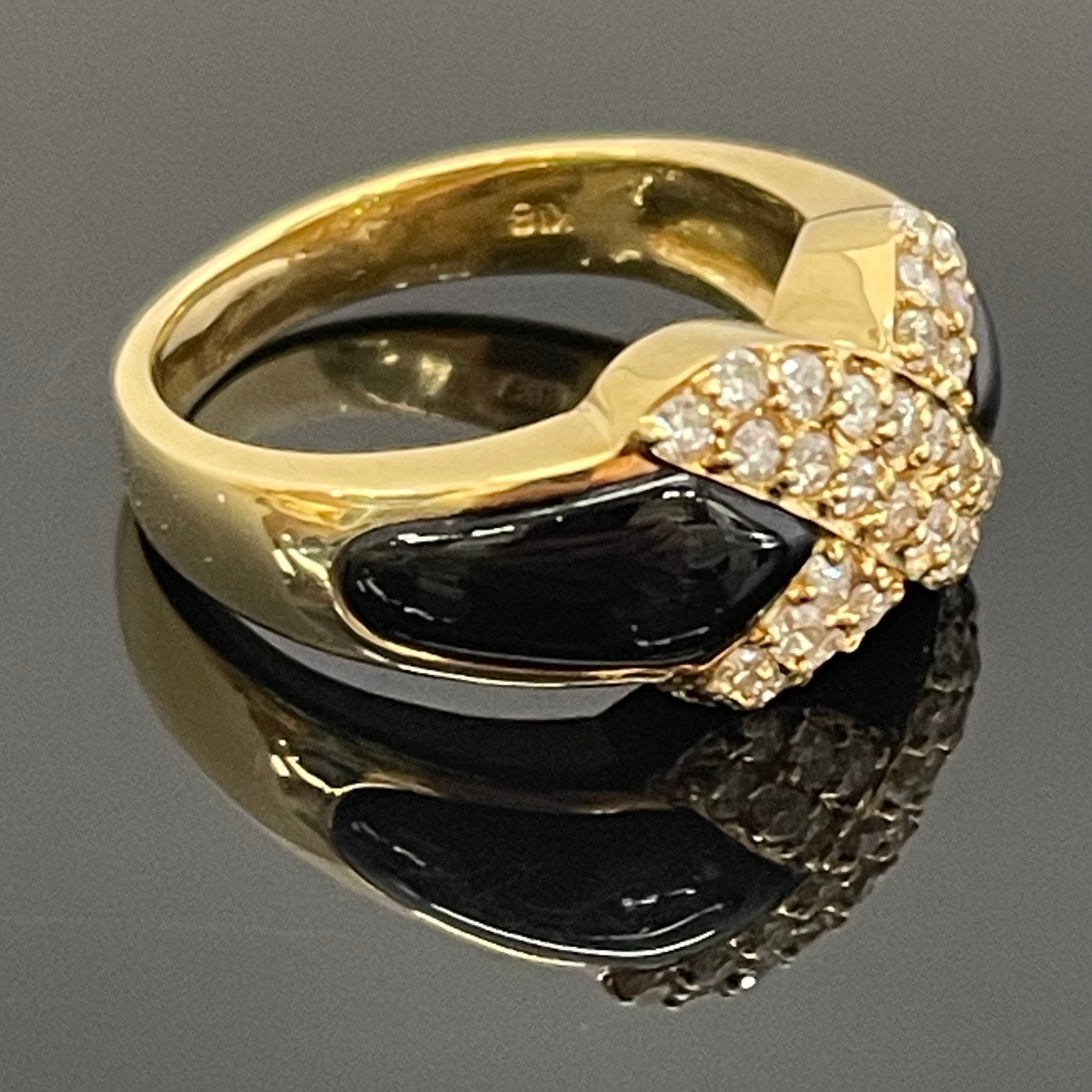 ノンブランド _K18ファッションリング _ダイヤモンド/オニキス _FD0.50ct/6.9g/＃12.5号 _中古品