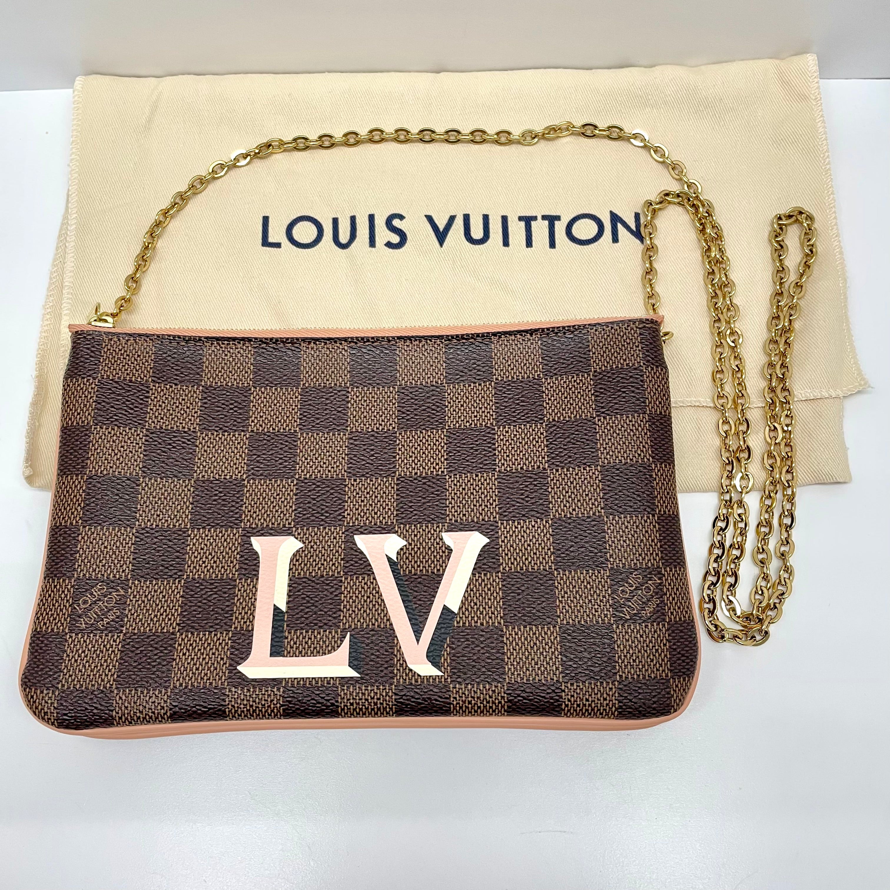 LOUIS VUITTON _（ルイヴィトン）_ダミエ エベヌ_ポシェット ドゥーブルジップ_N60254 _中古品