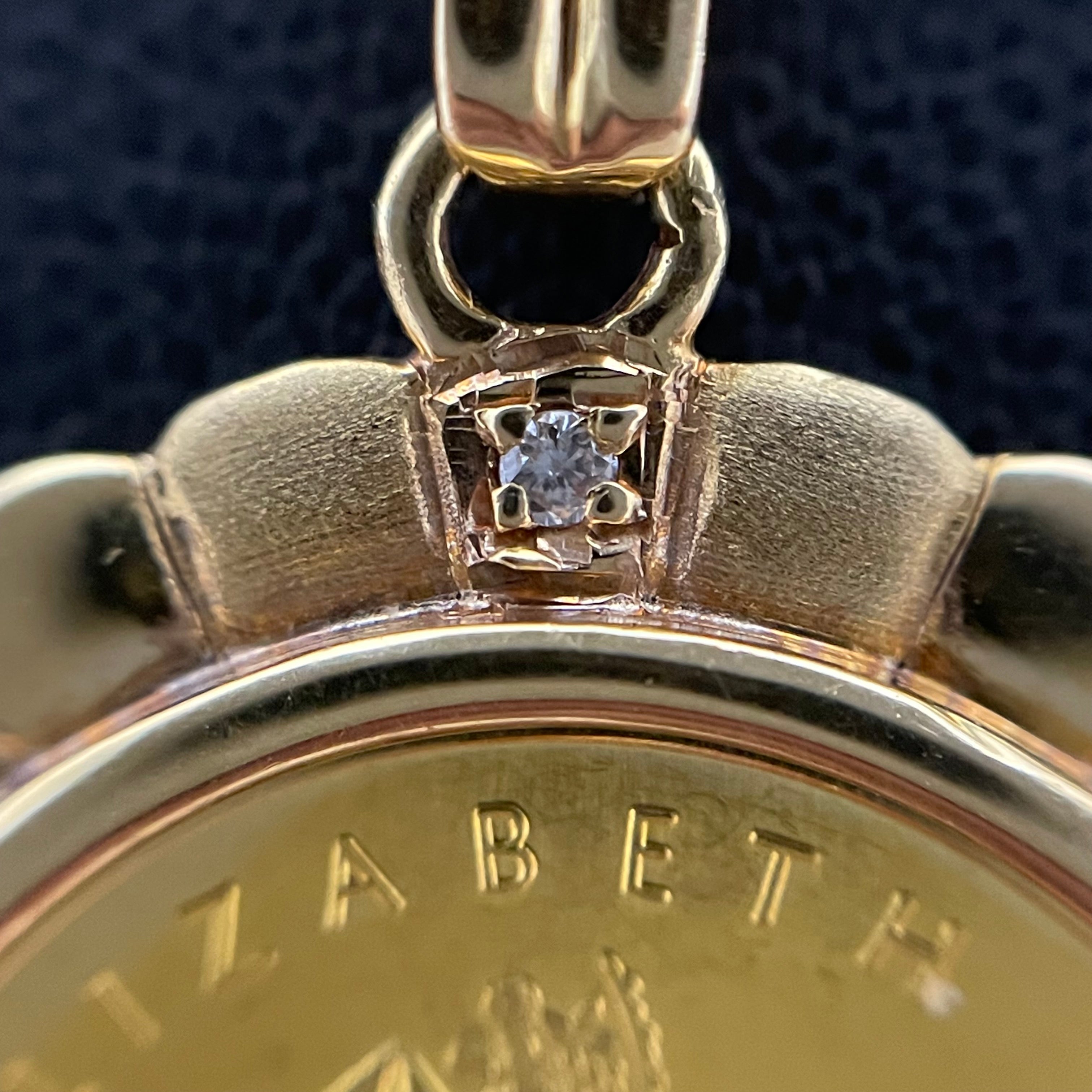 ノンブランド _メイプルリーフ1/4oz金貨_ペンダントネックレス_純金コイン/K18/60cm/総重量20.6g _中古品