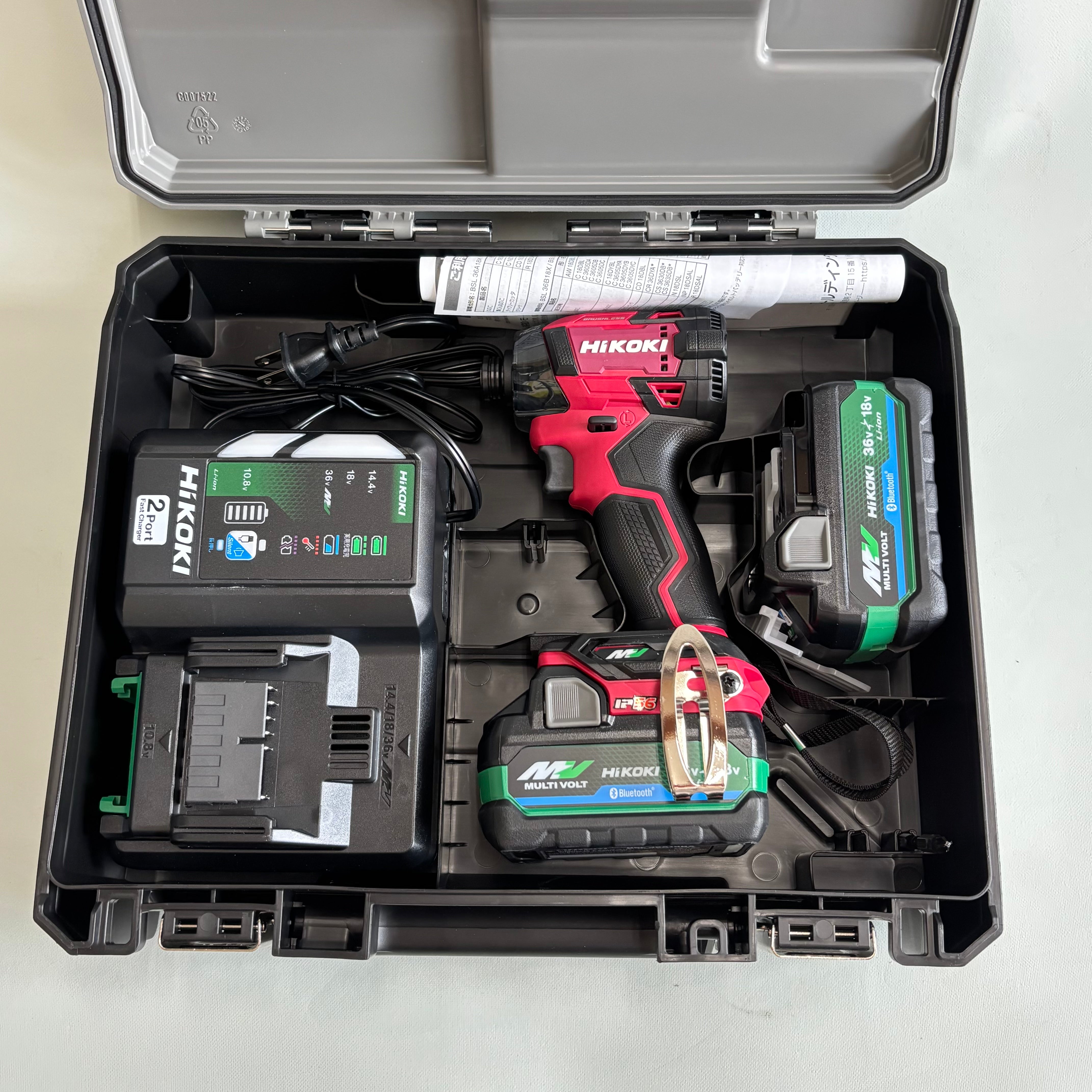 HiKOKI_（ハイコーキ）_コードレスインパクトドライバ _WH36DD2XHRSZ_ スコーピオンレッド _36Vバッテリ2個/充電器付き _未使用品